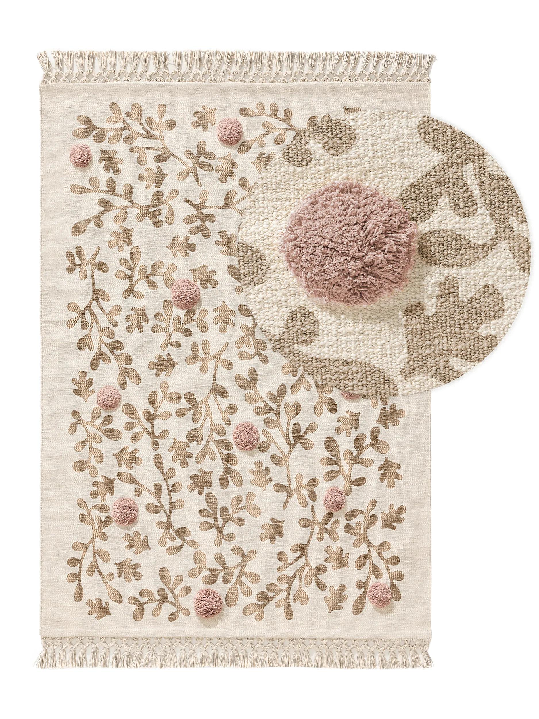 Kinderteppich Hana Creme/Rosa