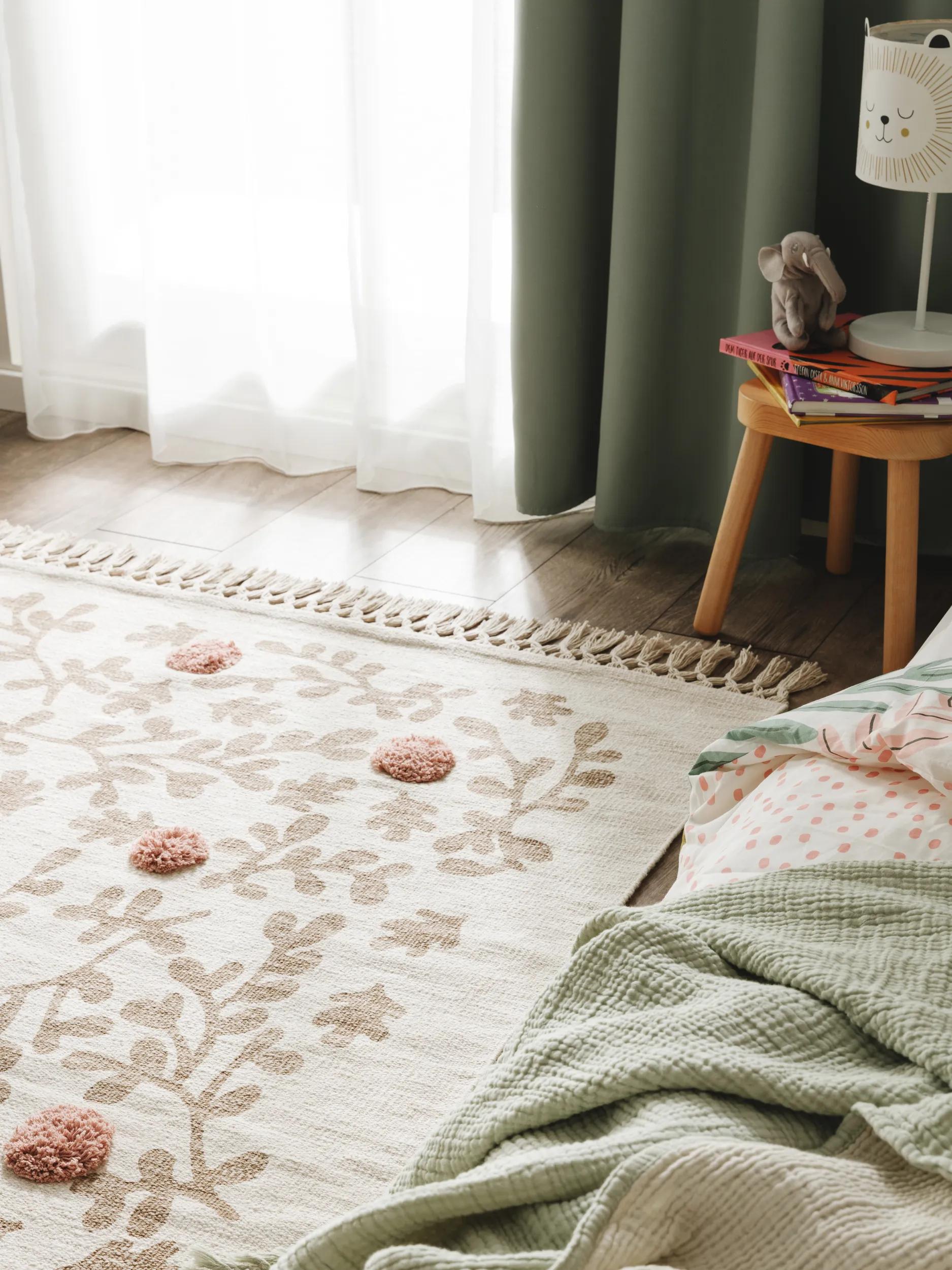 Kinderteppich Hana Creme/Rosa