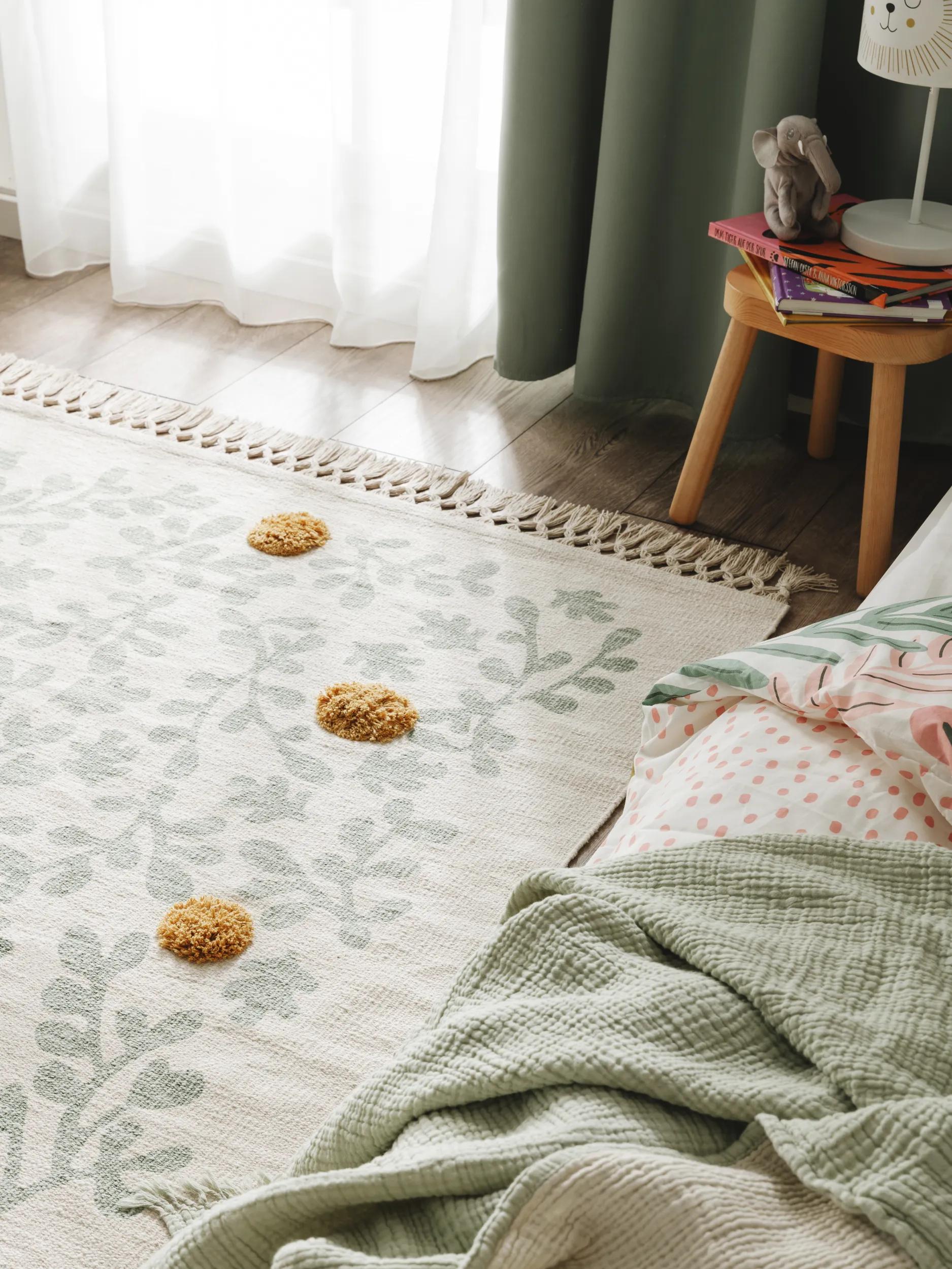 Tapis pour enfants Hana crème/vert