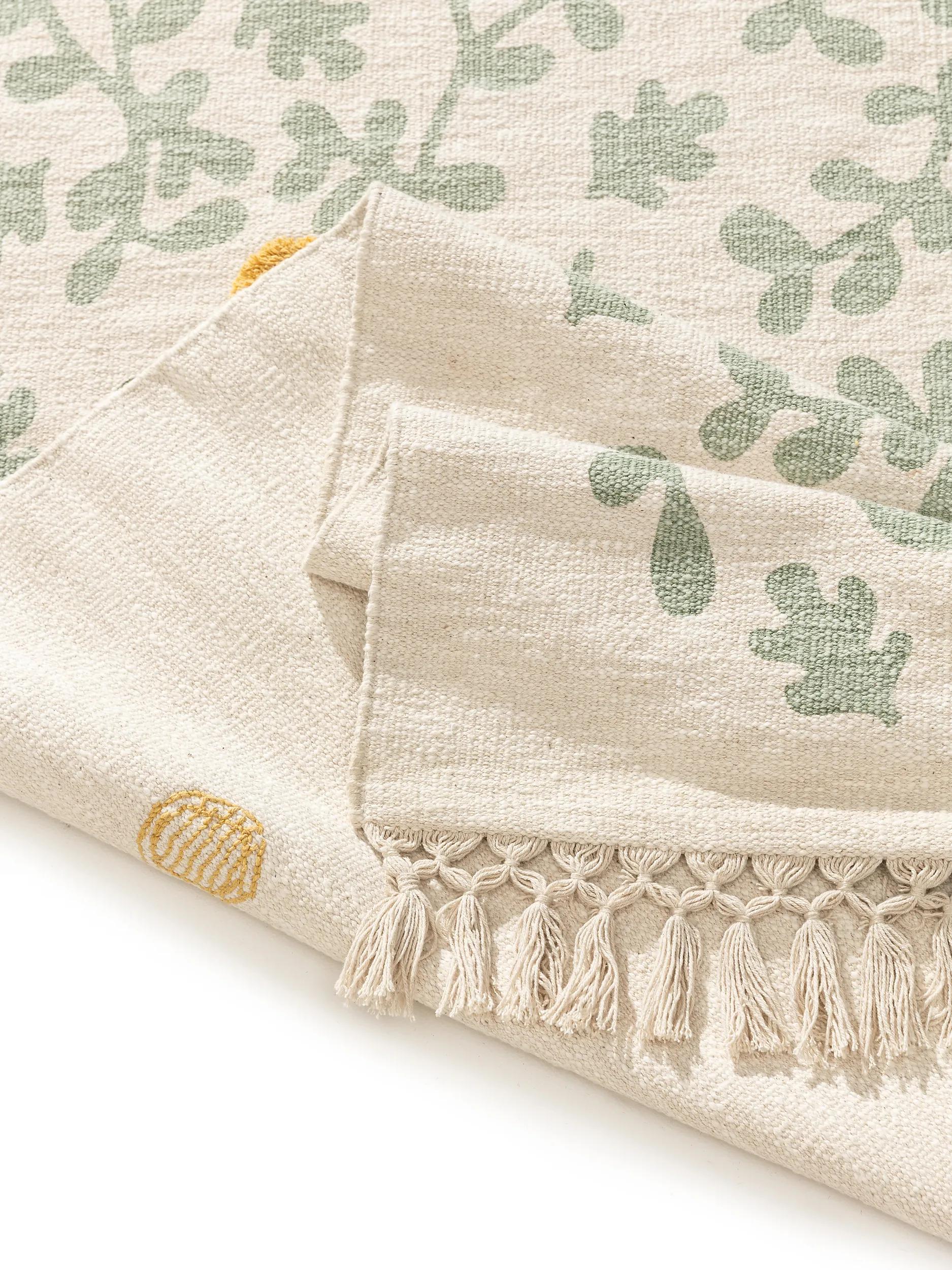 Tapis pour enfants Hana crème/vert