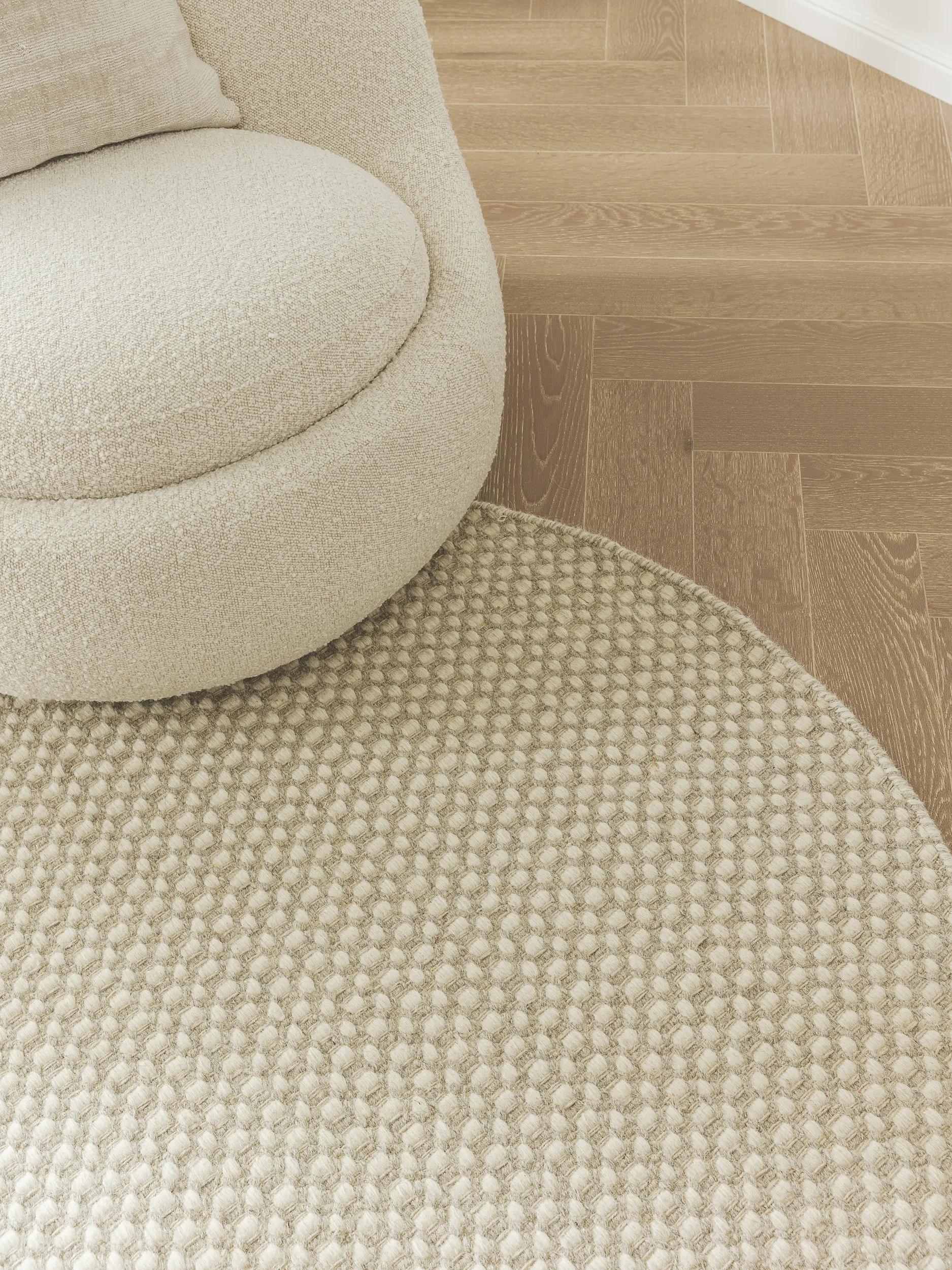 Round Wool Rug Hector Beige