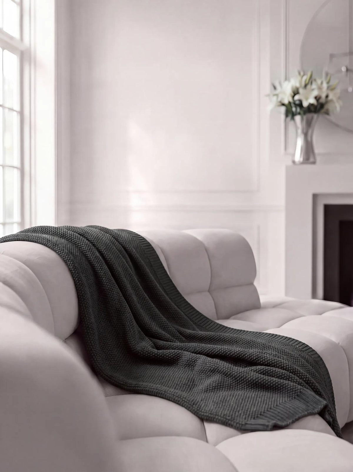Cotton Blanket Helma Dark Grey