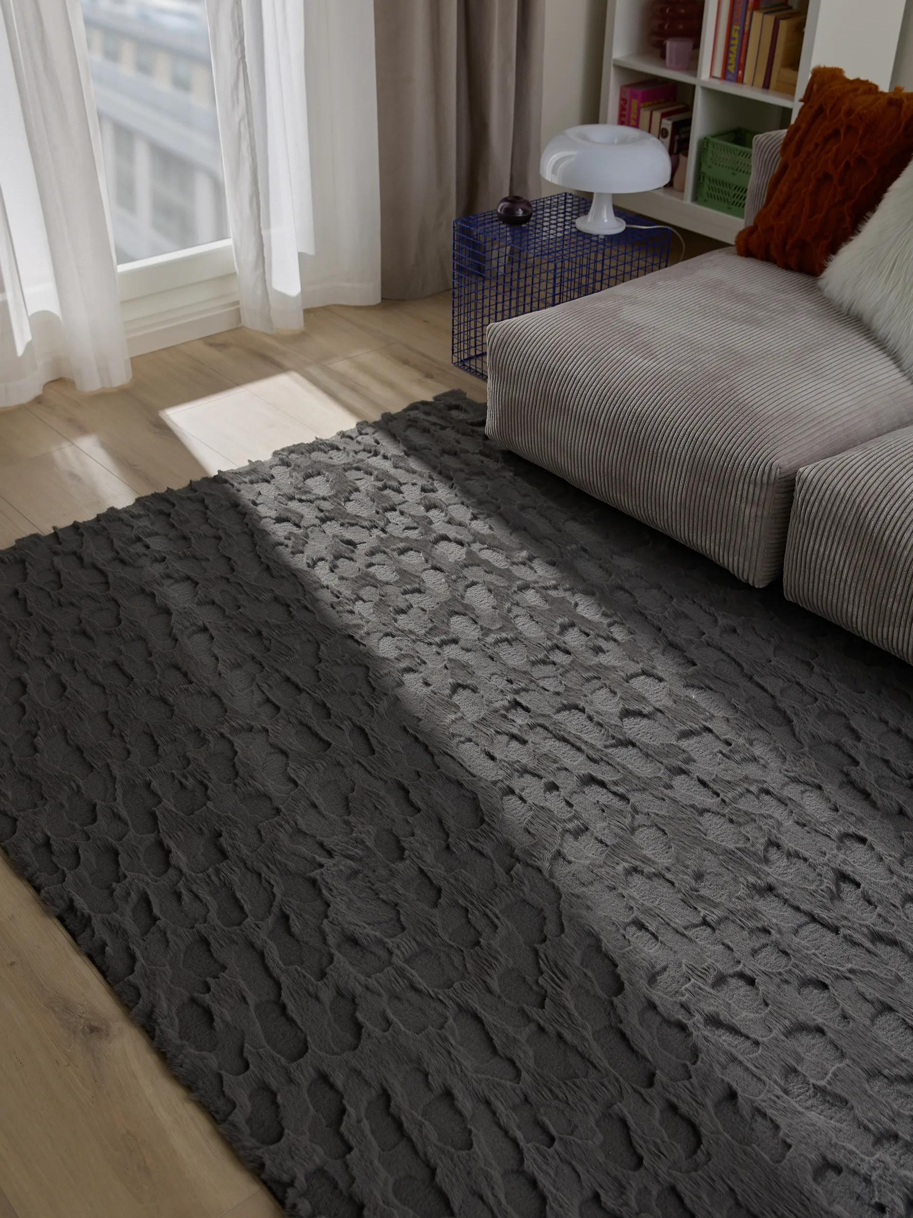 Fur Rug Immy Charcoal