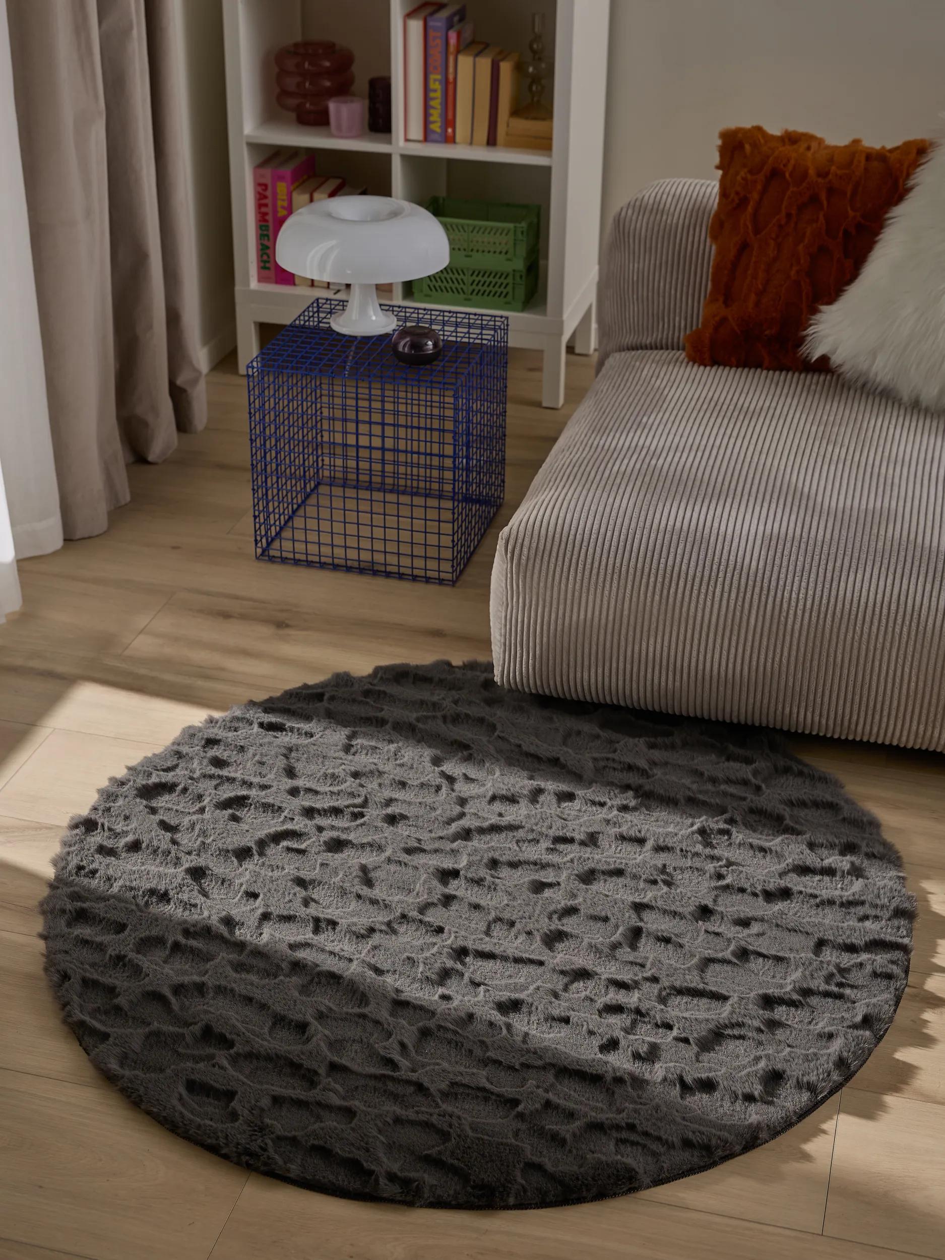 Fur Rug Immy Charcoal