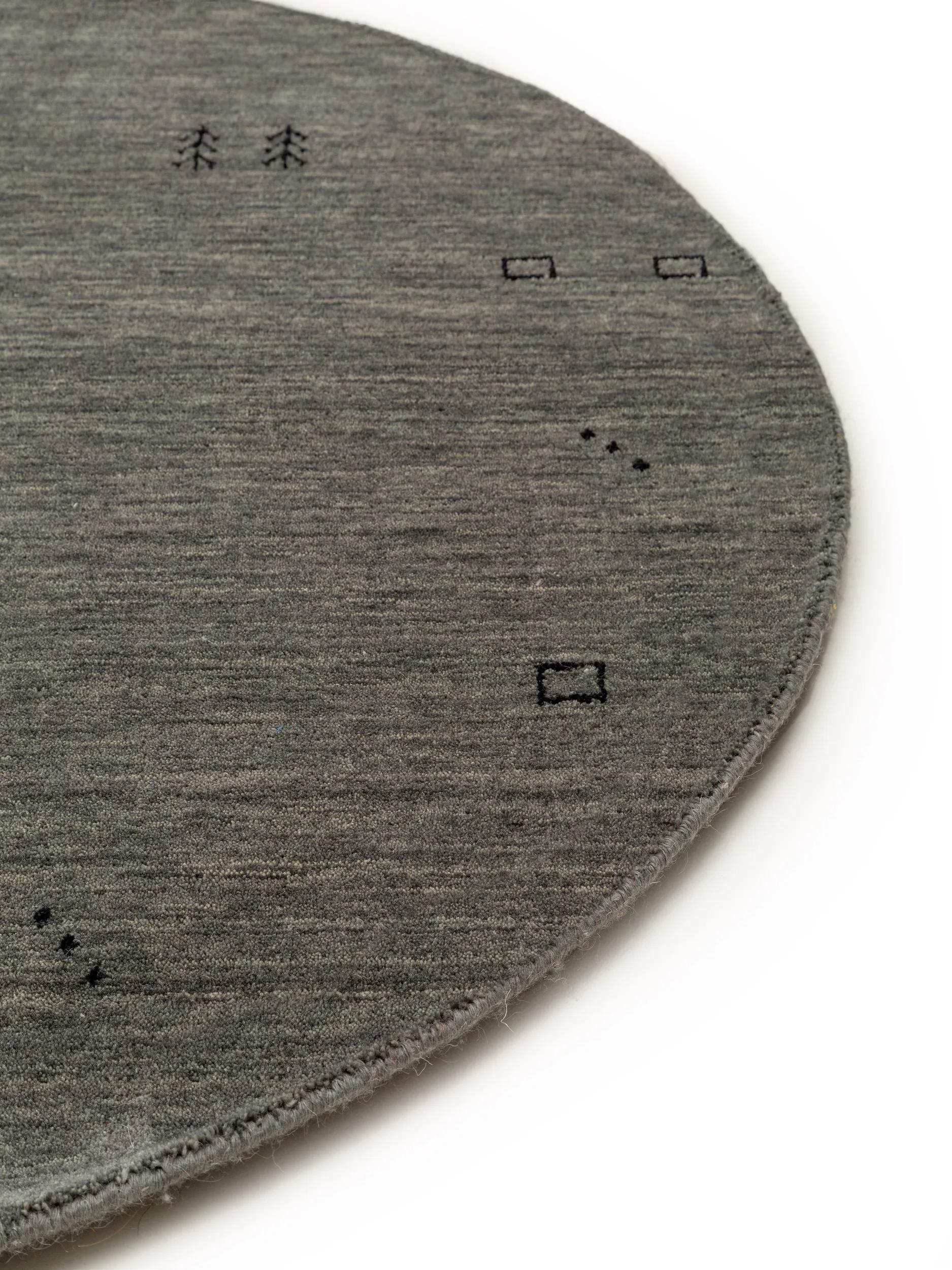 Round Wool Rug Jamal Grey