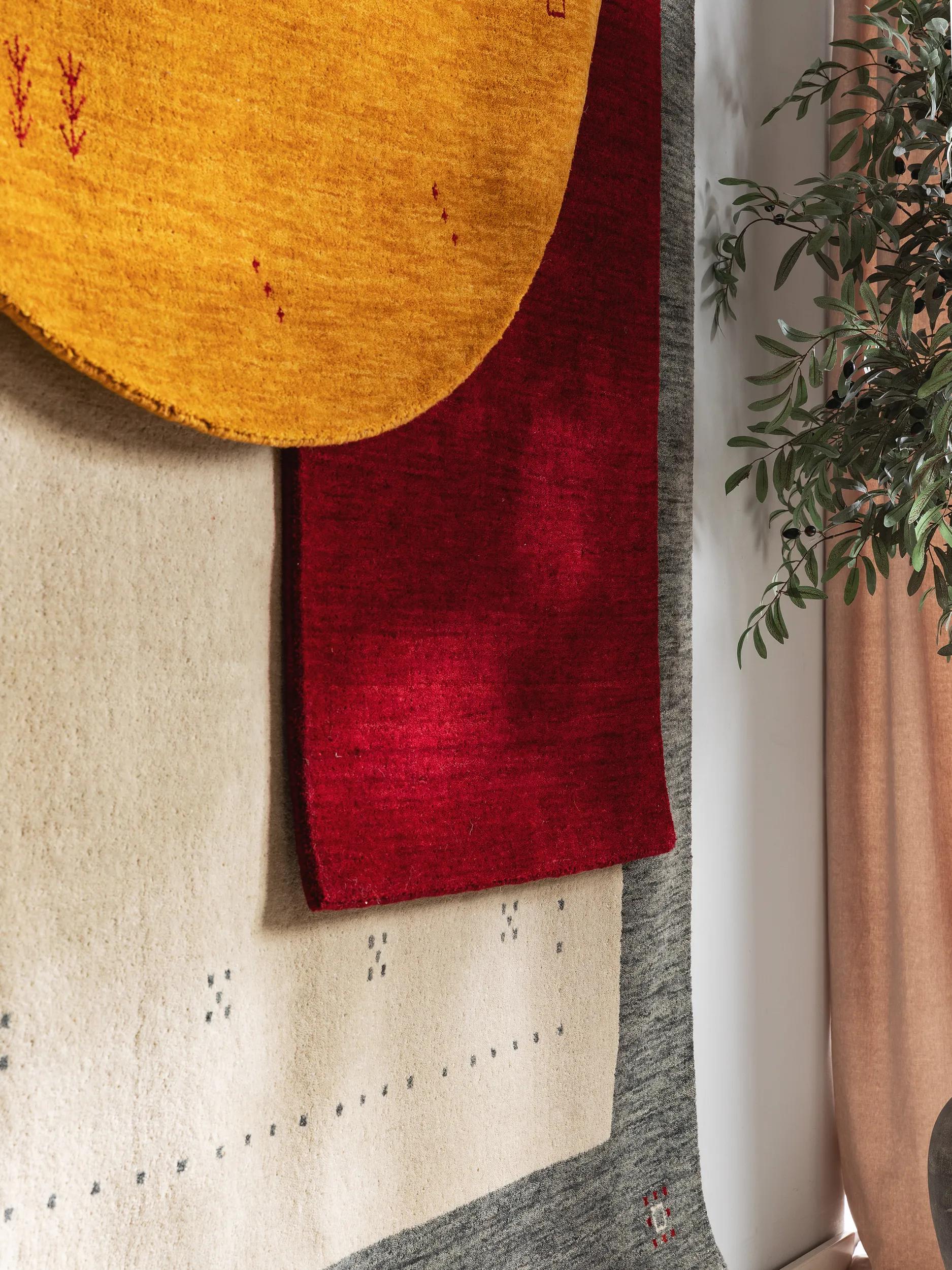 Round Wool Rug Jamal Yellow