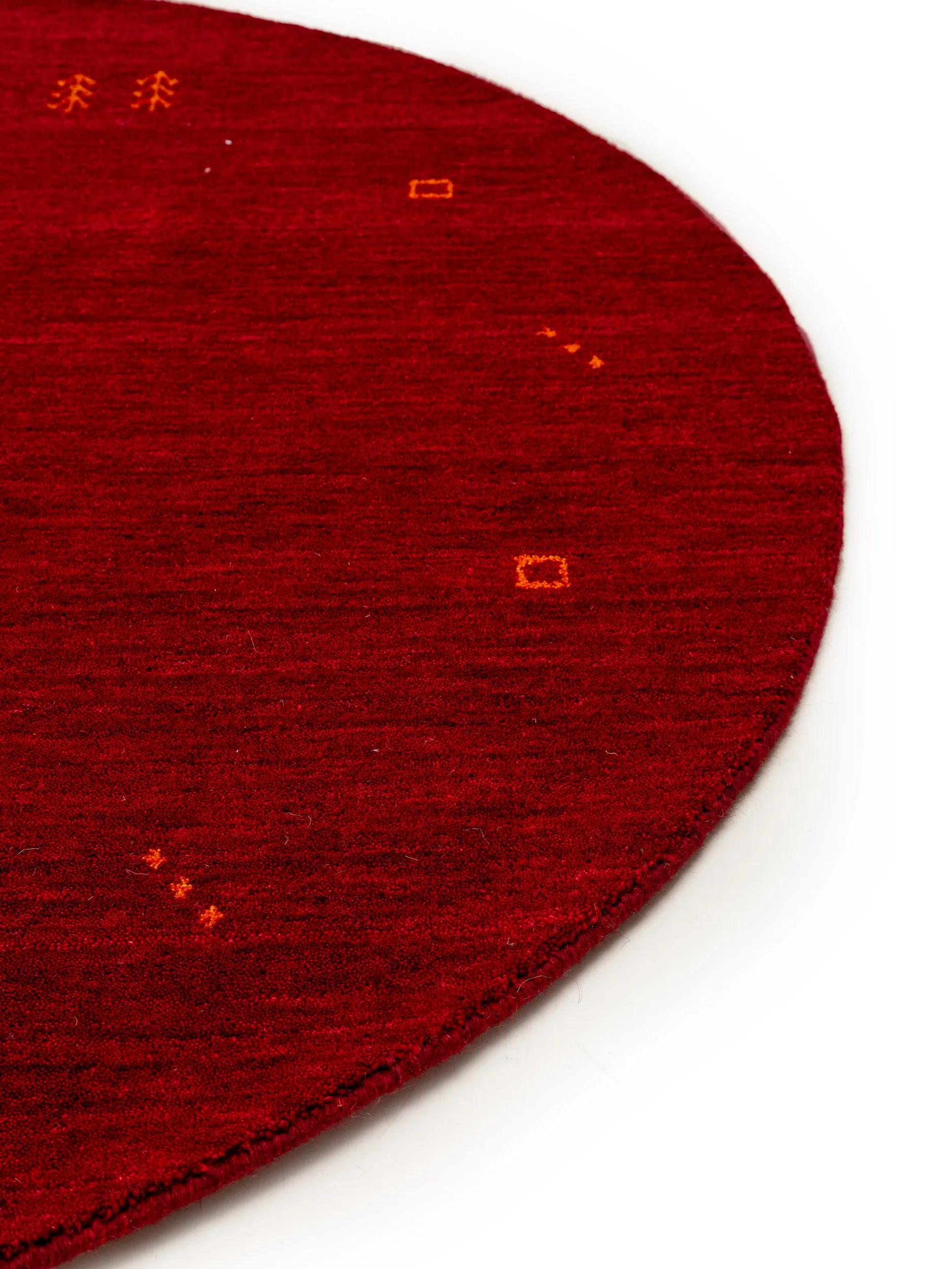 Round Wool Rug Jamal Red