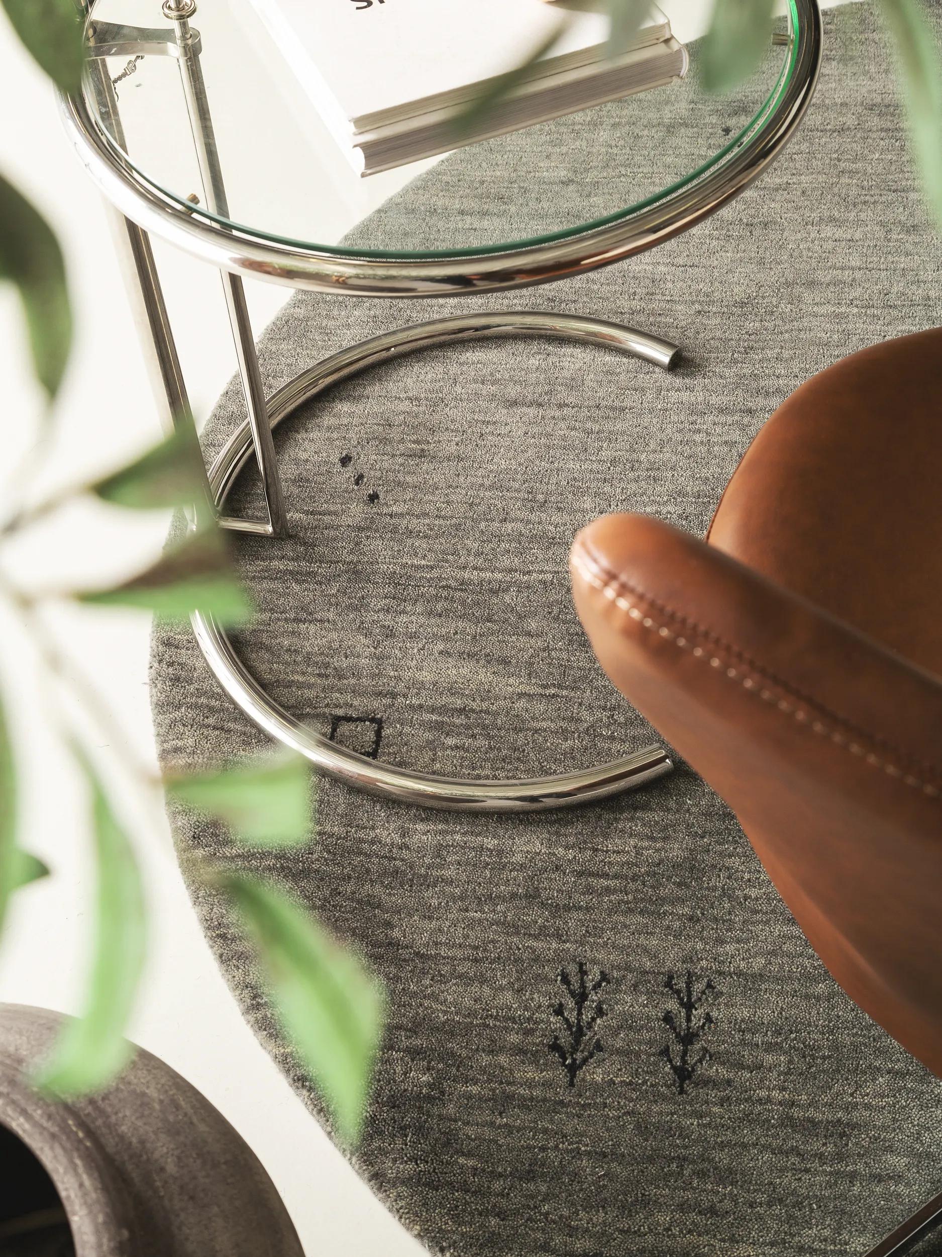 Round Wool Rug Jamal Grey