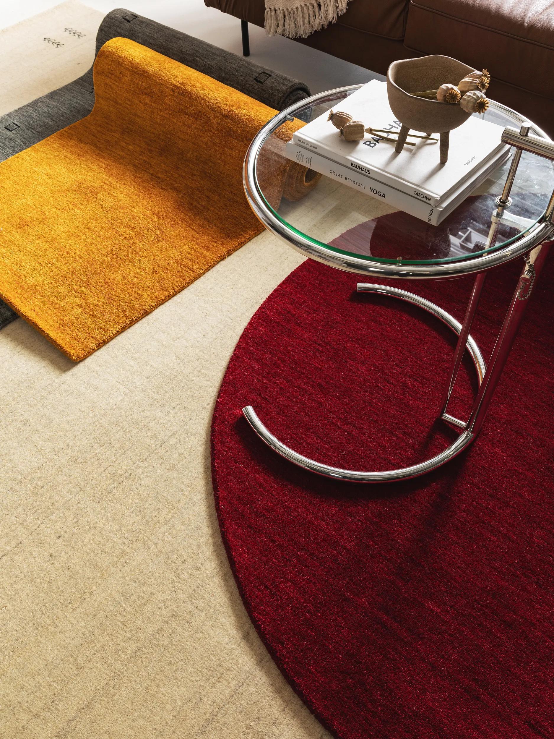 Round Wool Rug Jamal Red