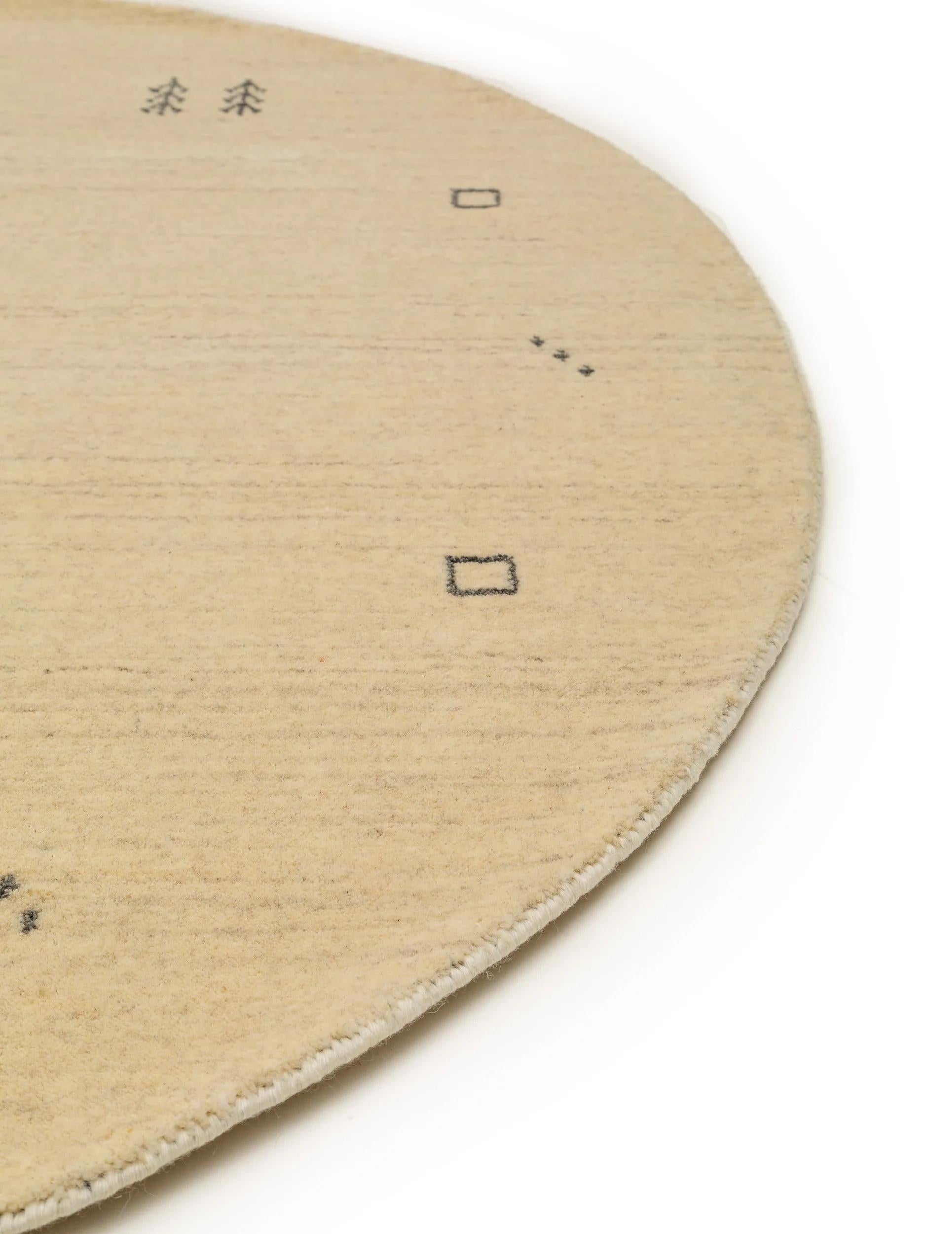 Round Wool Rug Jamal Cream