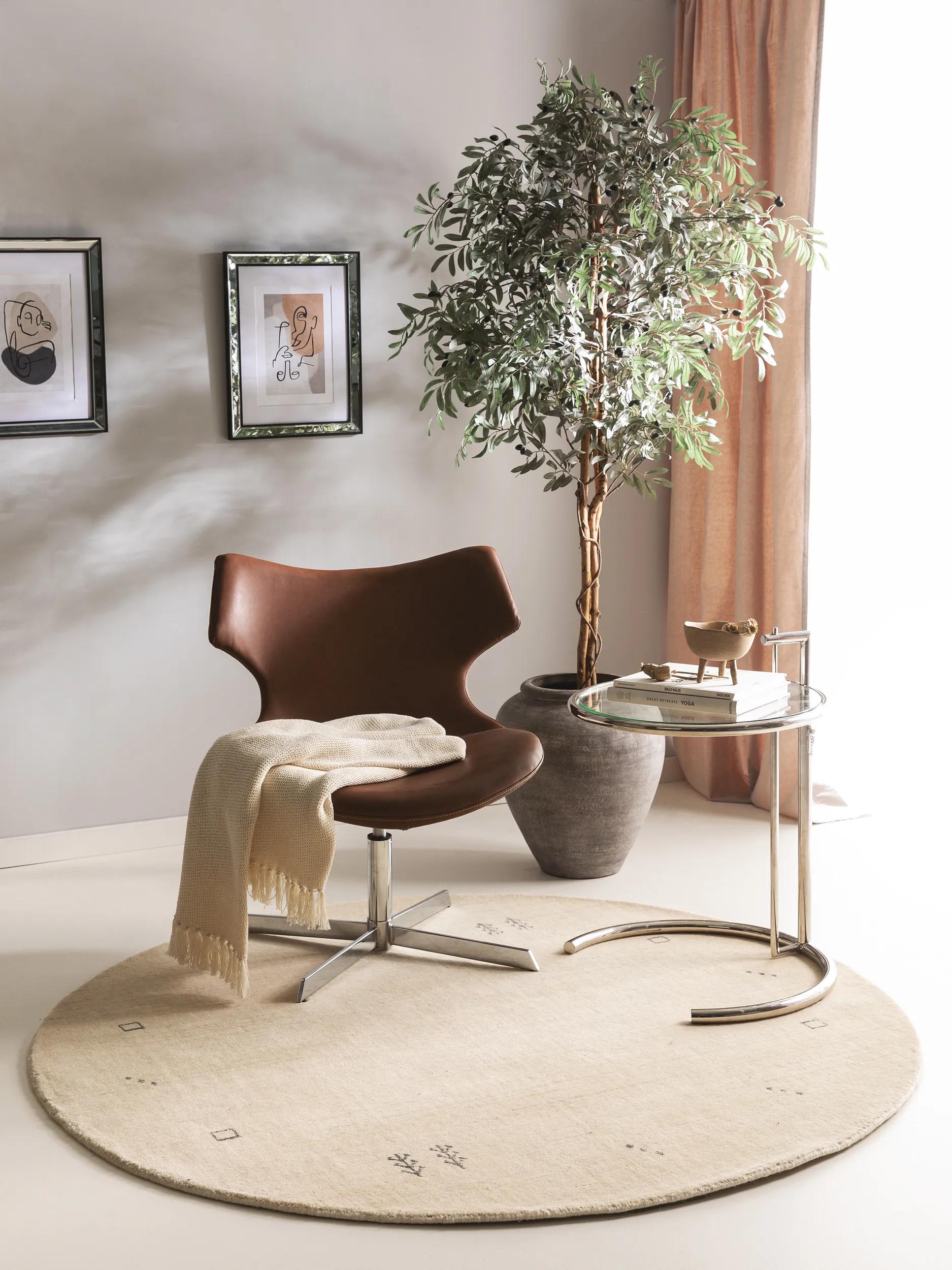 Round Wool Rug Jamal Cream