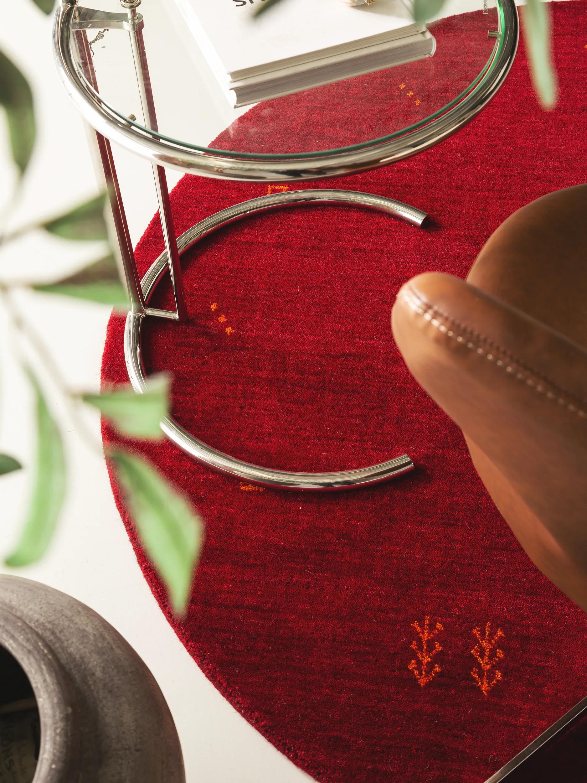 Round Wool Rug Jamal Red