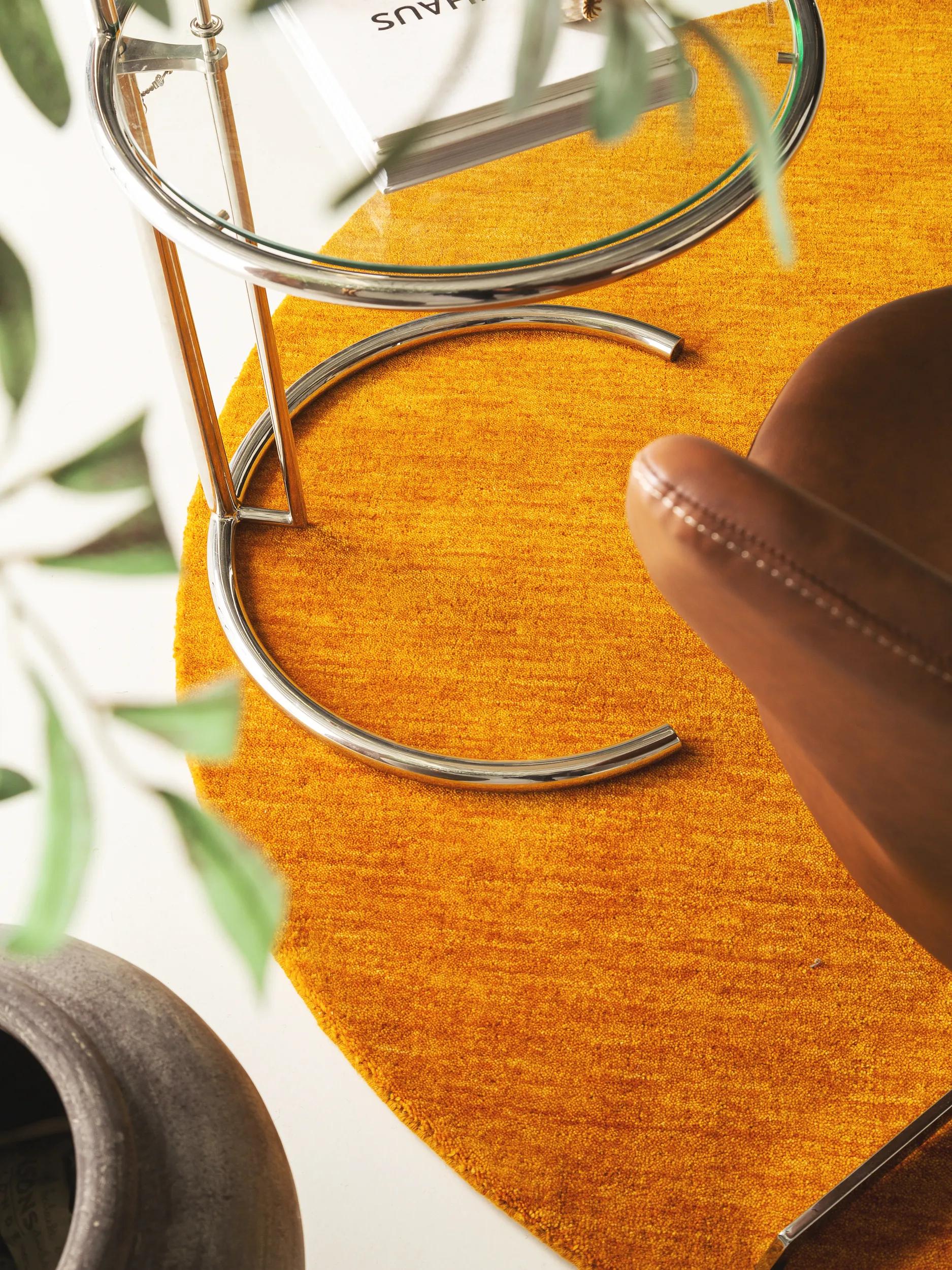 Round Wool Rug Jamal Yellow