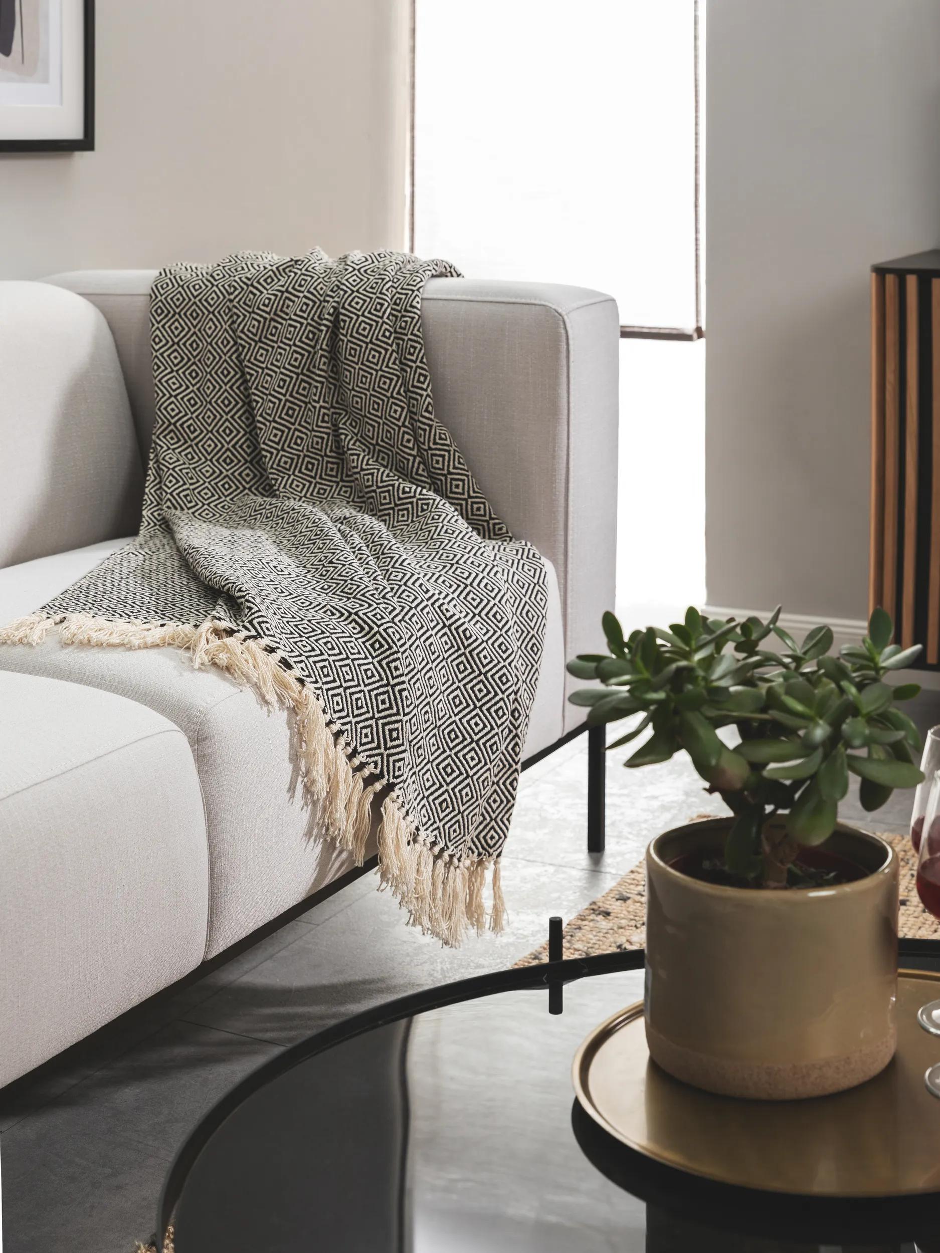 Baumwolldecke Jasmin Schwarz