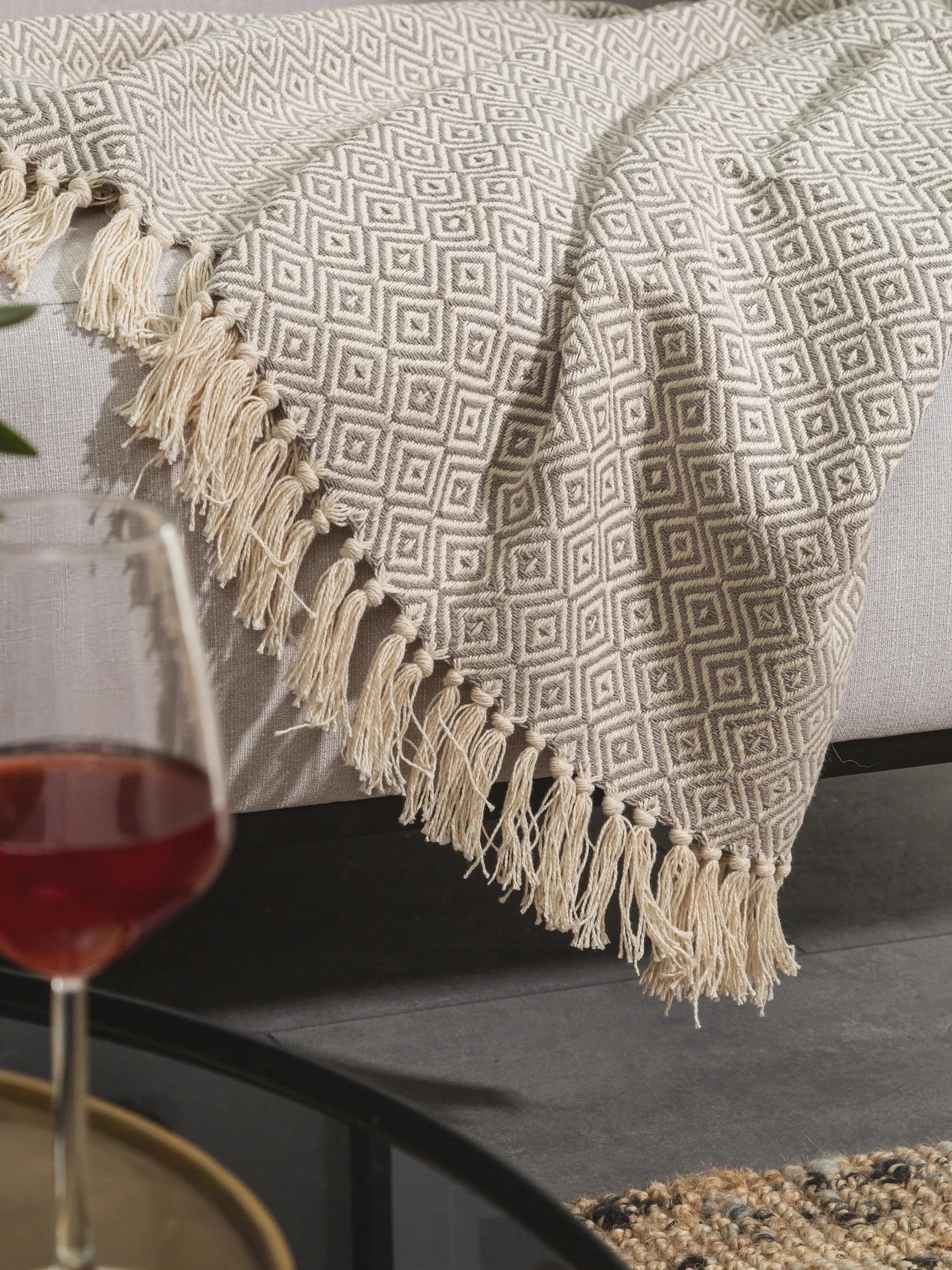 Baumwolldecke Jasmin Grau