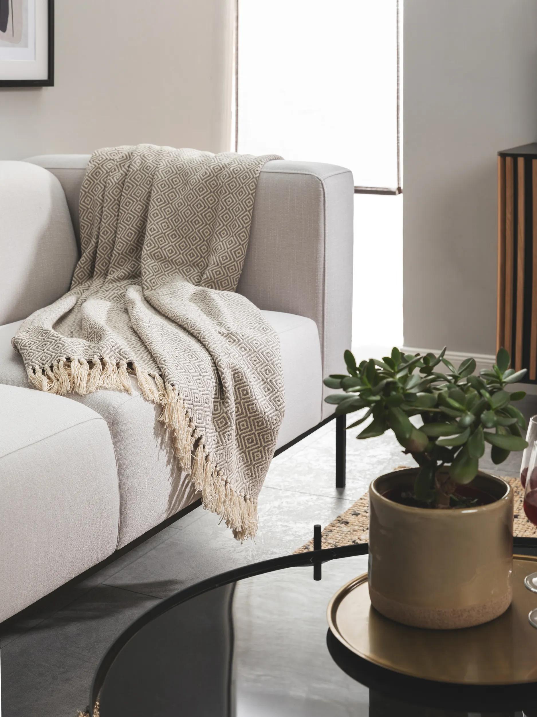 Baumwolldecke Jasmin Grau