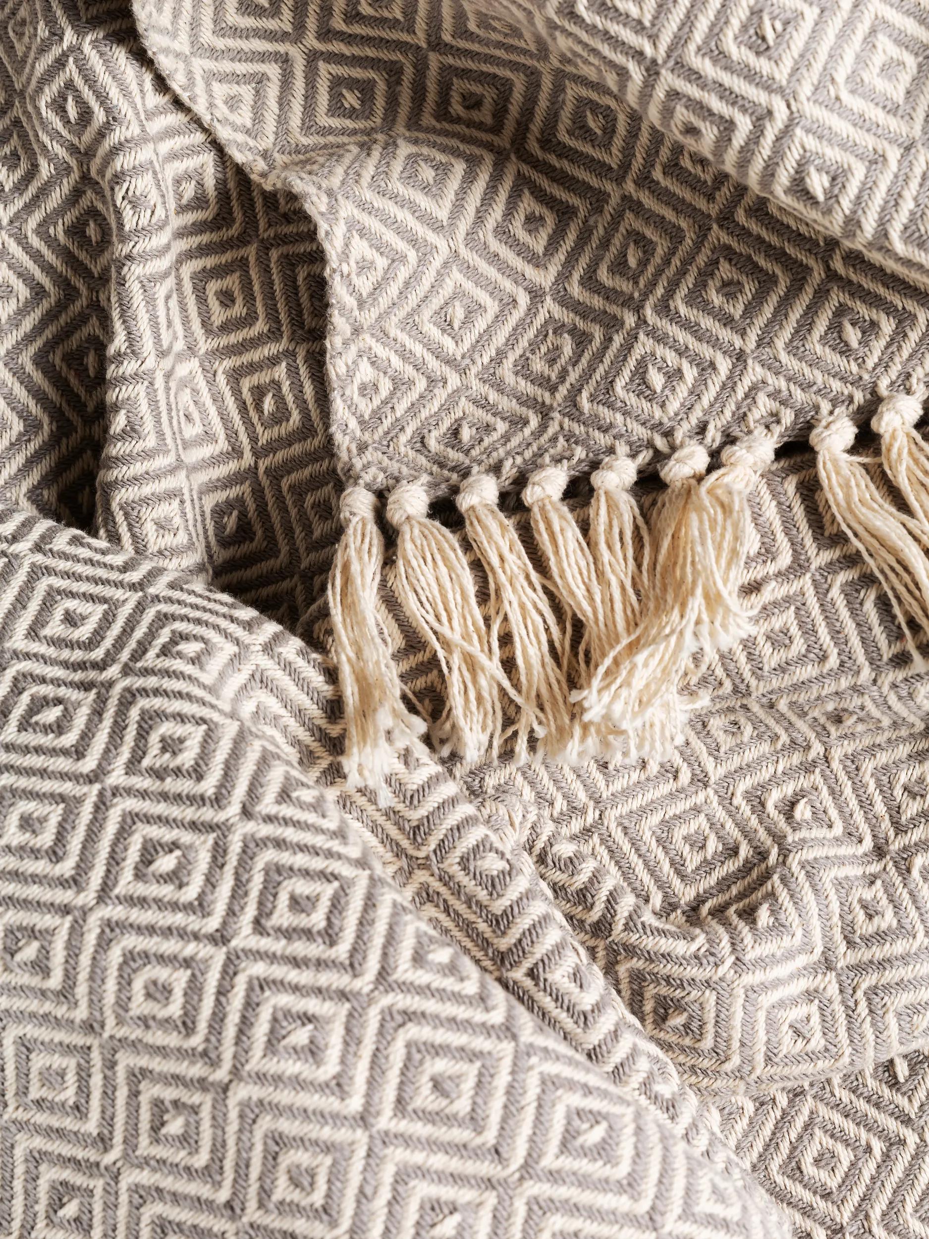 Baumwolldecke Jasmin Grau