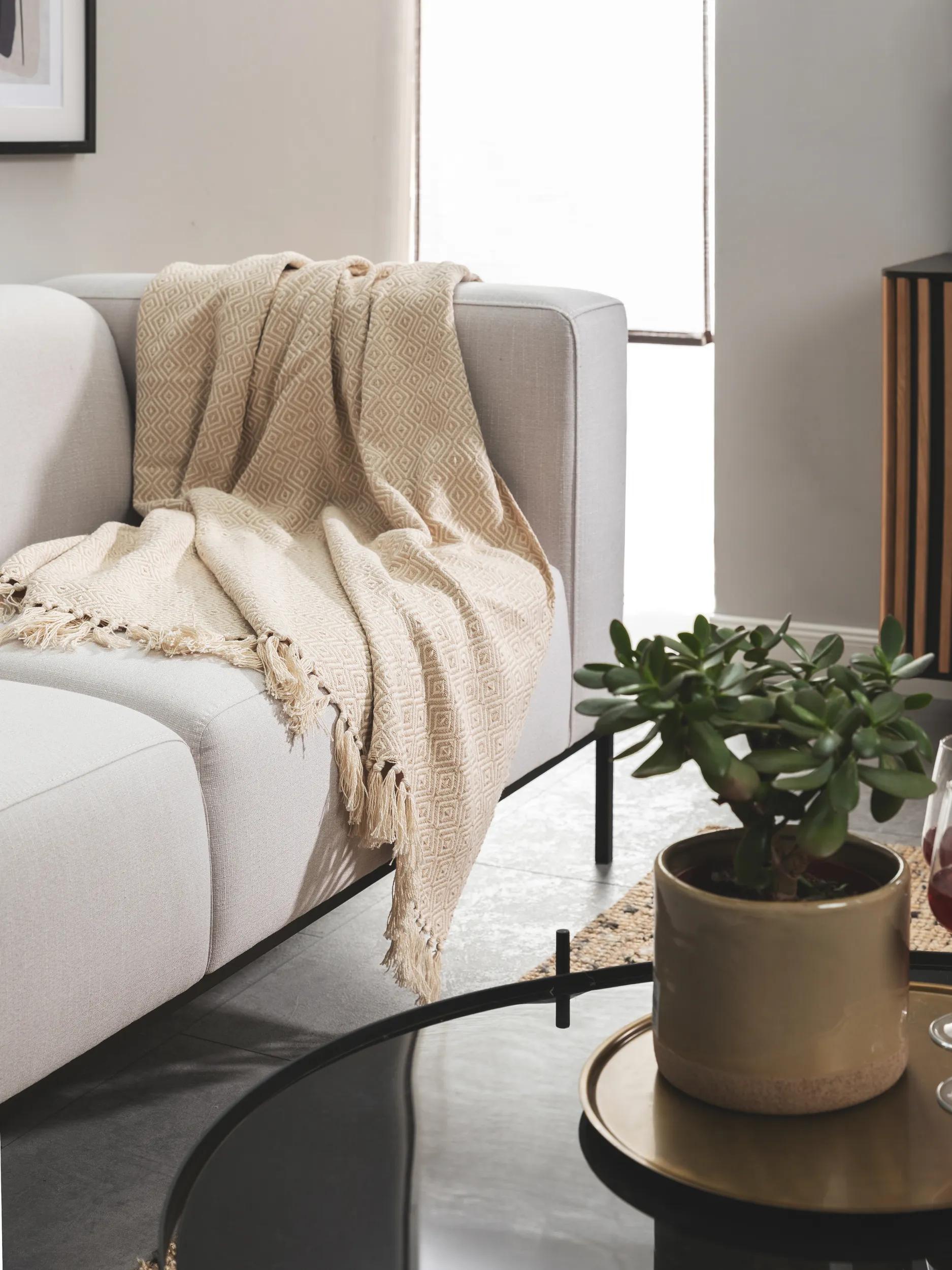 Baumwolldecke Jasmin Beige