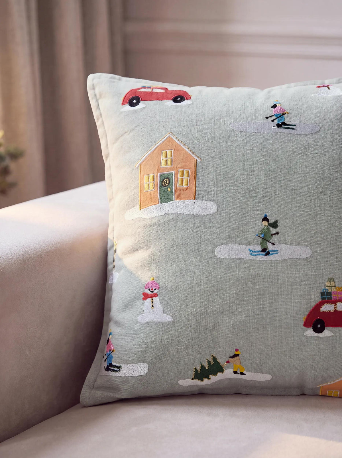 Christmas Cushion Joyful Blue