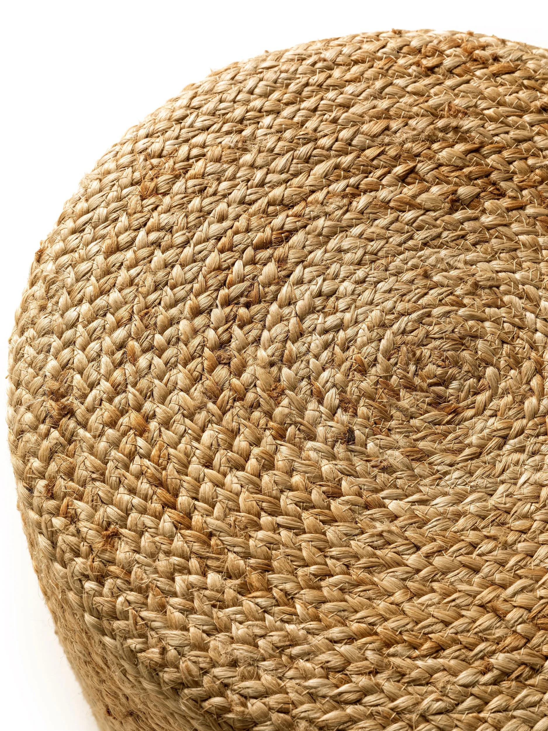 Handmade Jute Pouf Jutta Light Brown