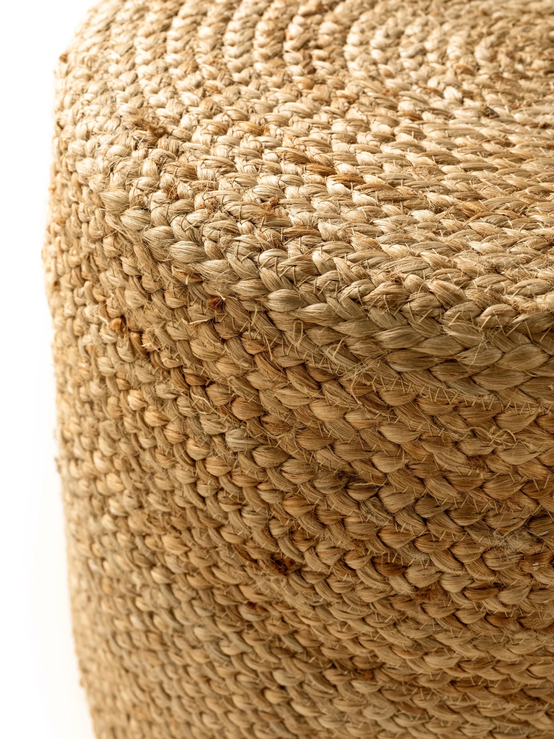 Handmade Jute Pouf Jutta Light Brown