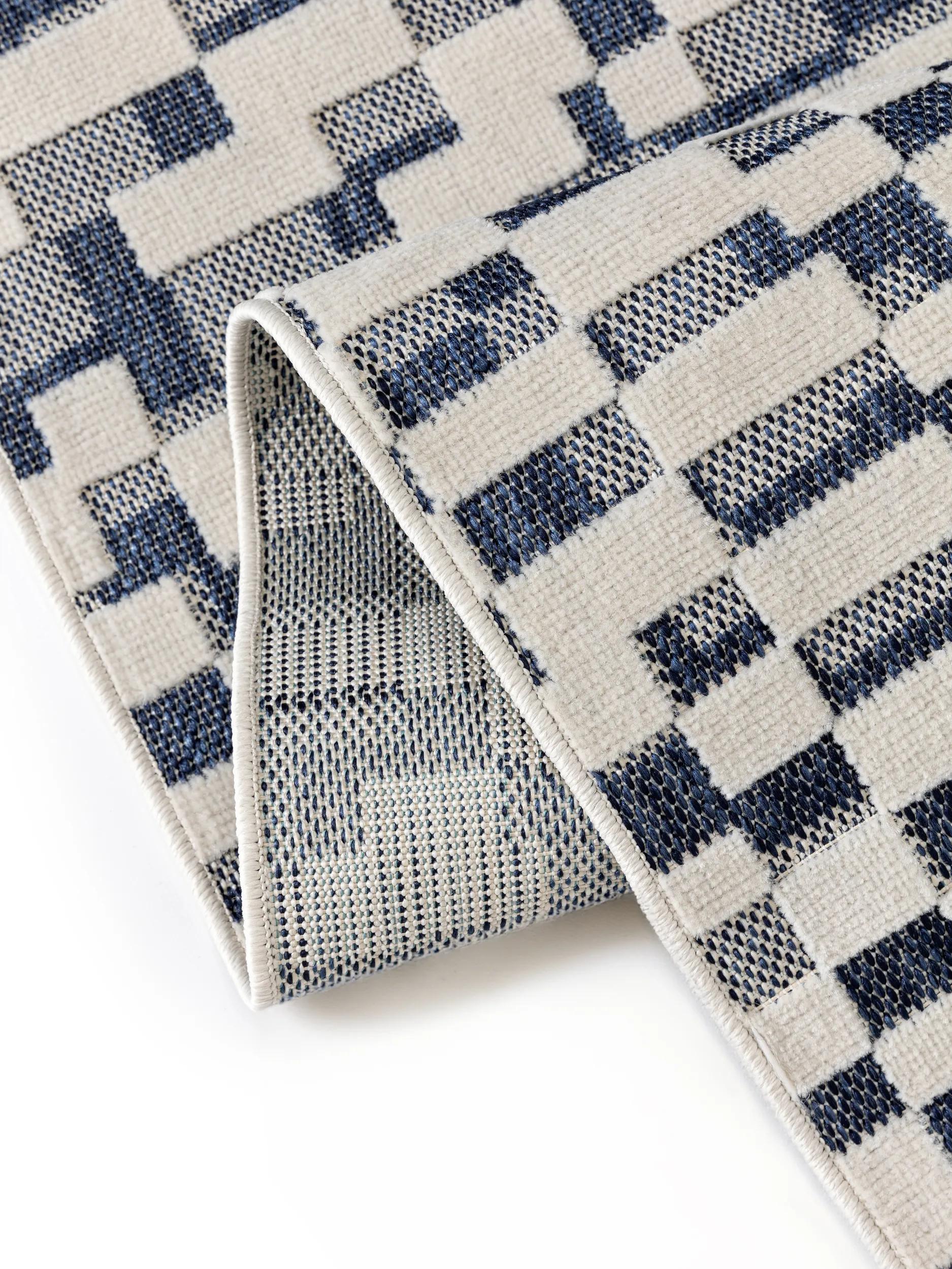 In- & Outdoor Rug Kaleo Blue/White