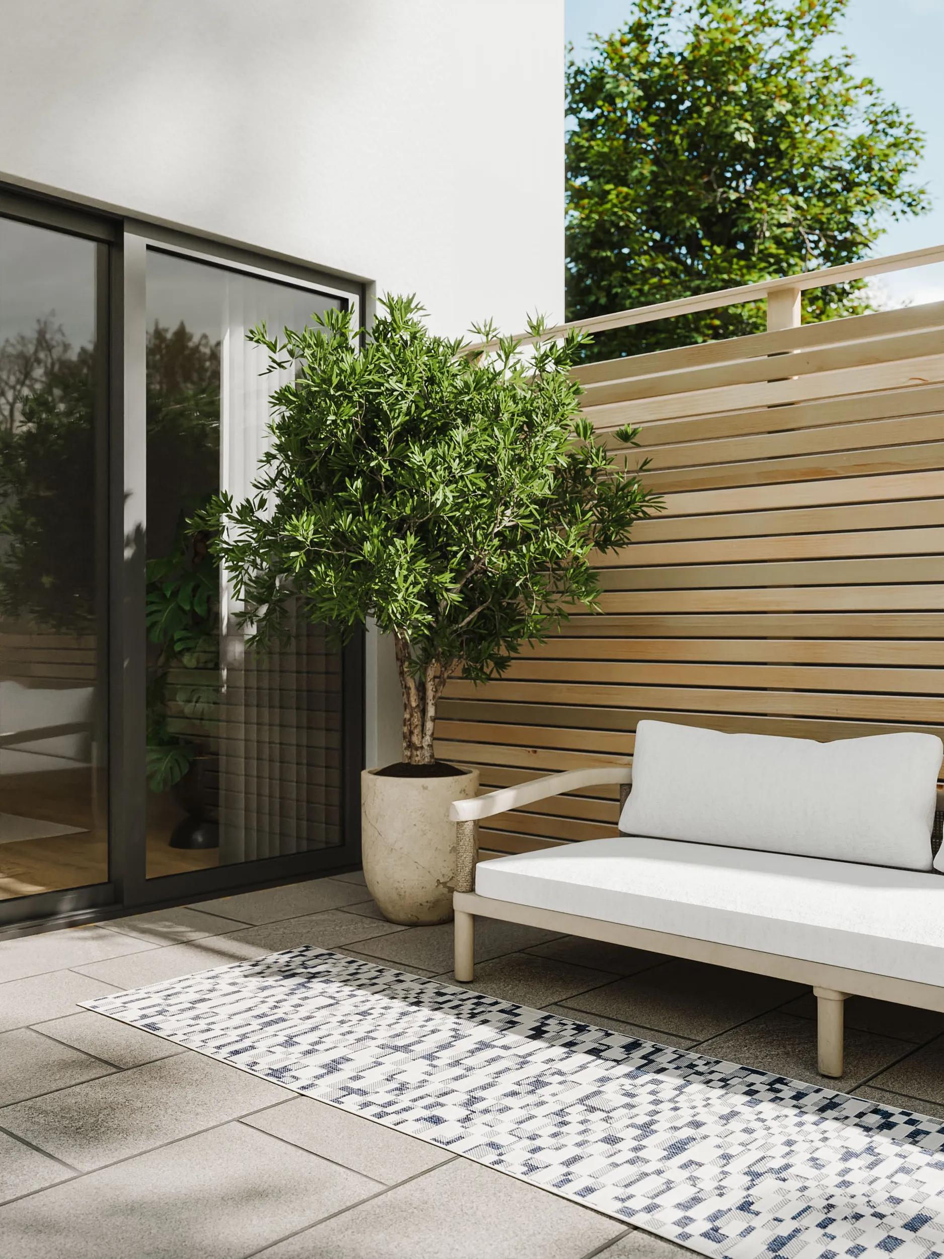 In- & Outdoor Rug Kaleo Blue/White