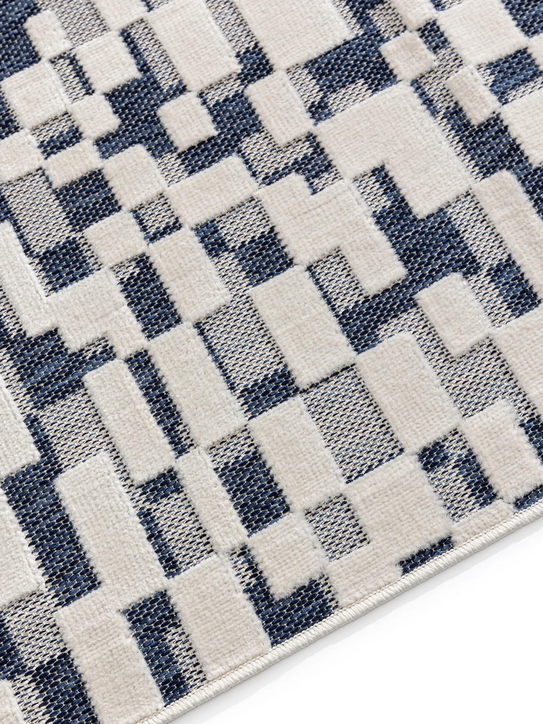 In- & Outdoor Rug Kaleo Blue/White
