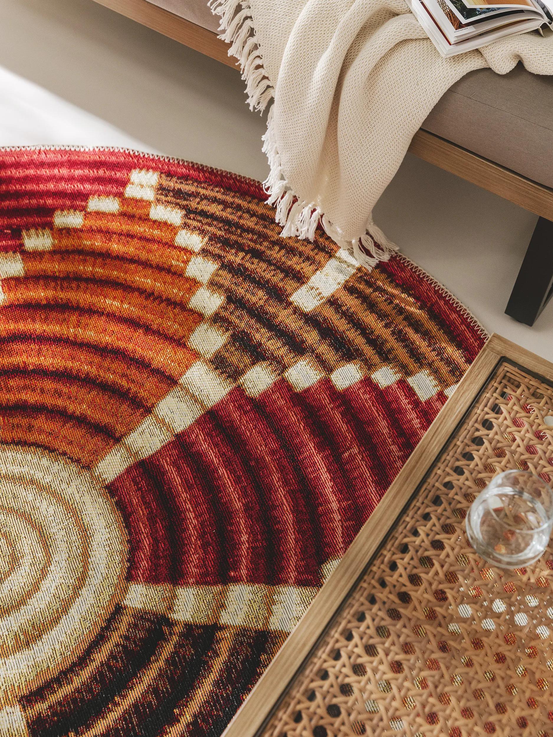 In- & Outdoor Round Rug Kenya Multicolour