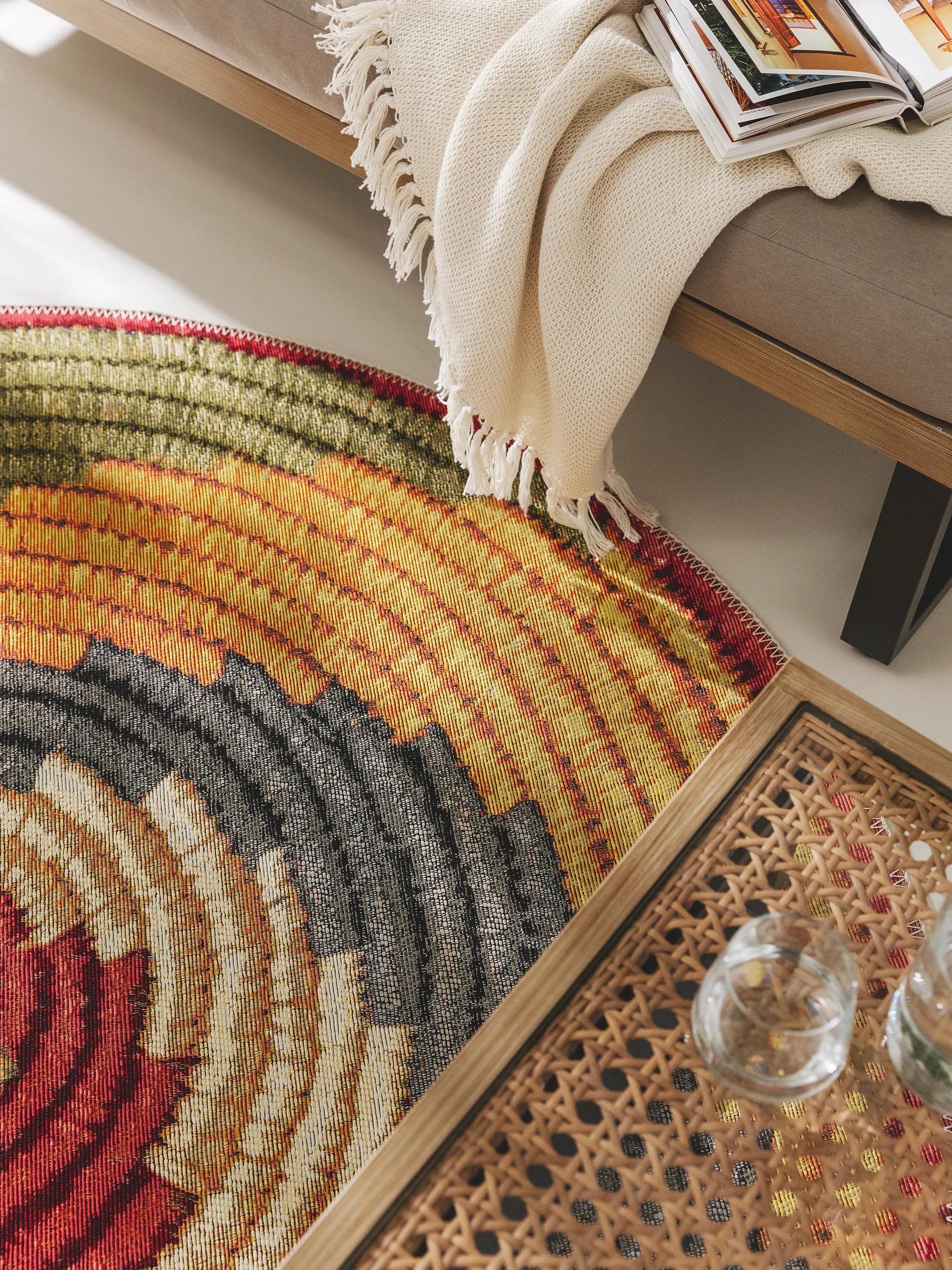In- & Outdoor Round Rug Kenya Multicolour
