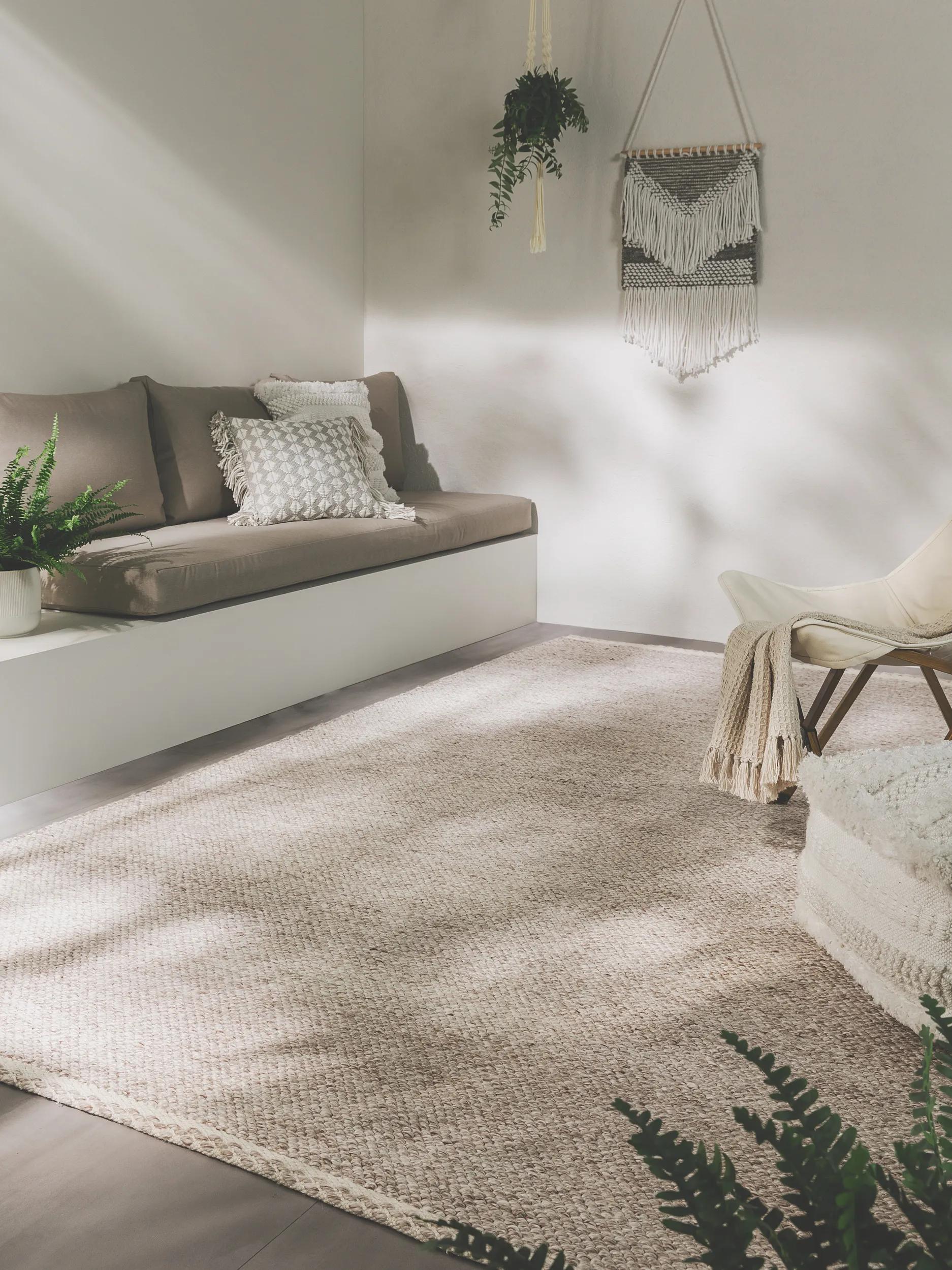 Rug made from recycled material Kiah Cream/Taupe