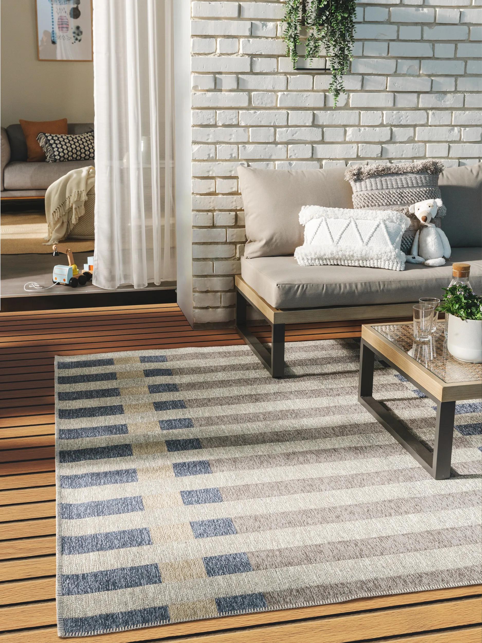 In- & Outdoor Rug Kiano Multicolour/Blue