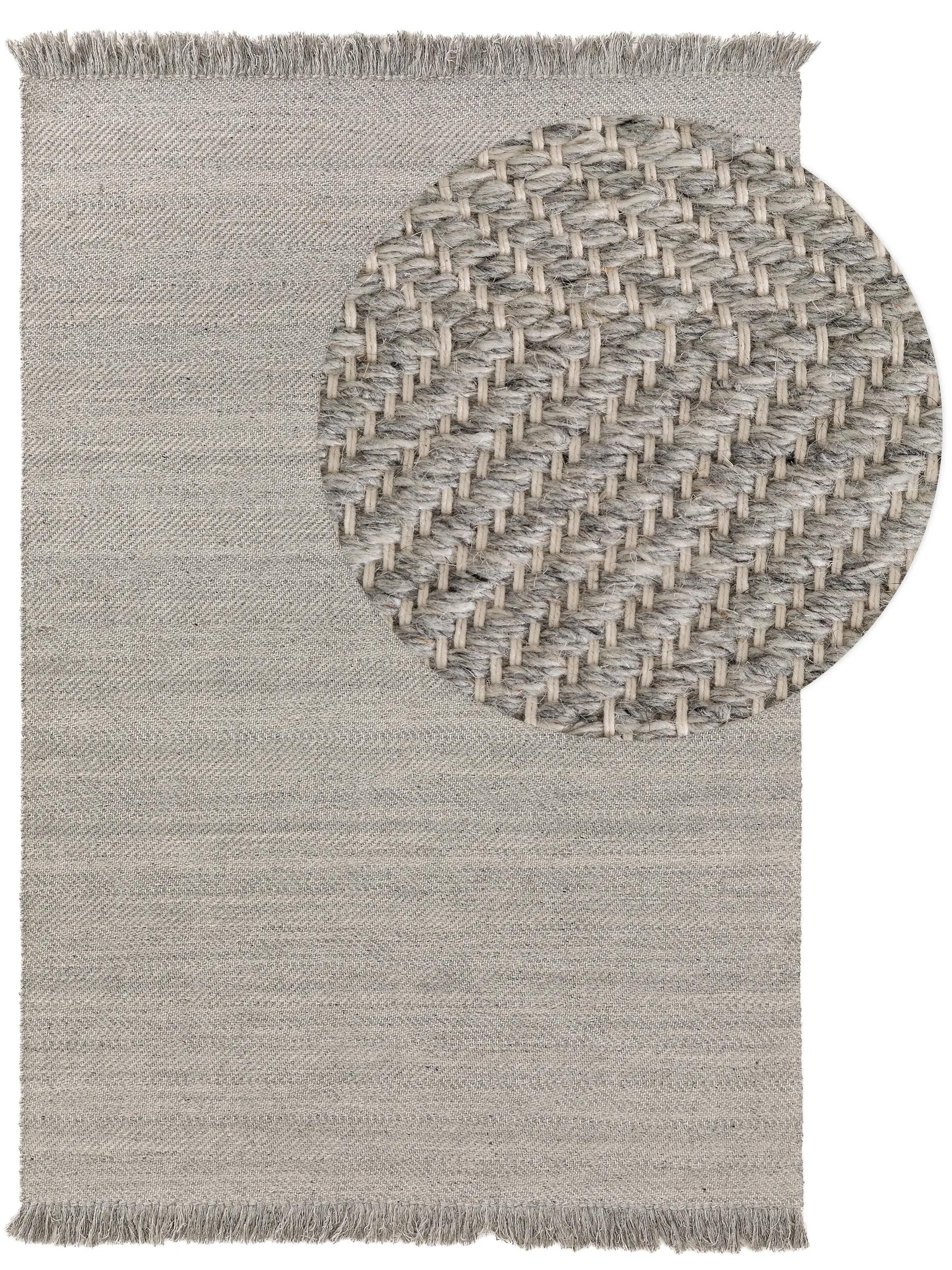 Wool Rug Lars Light Grey