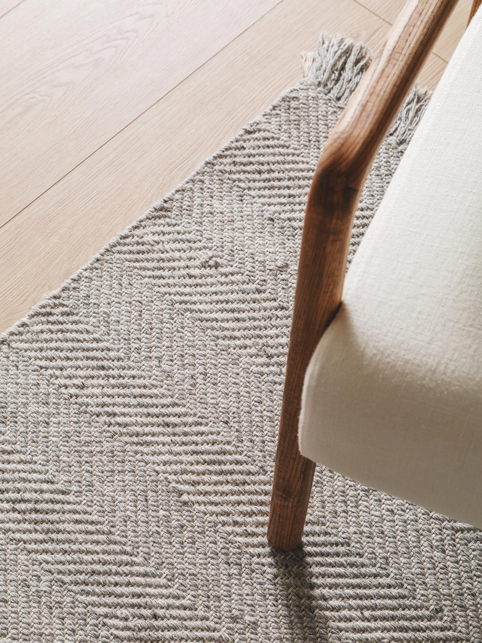 Wool Rug Lars Light Grey