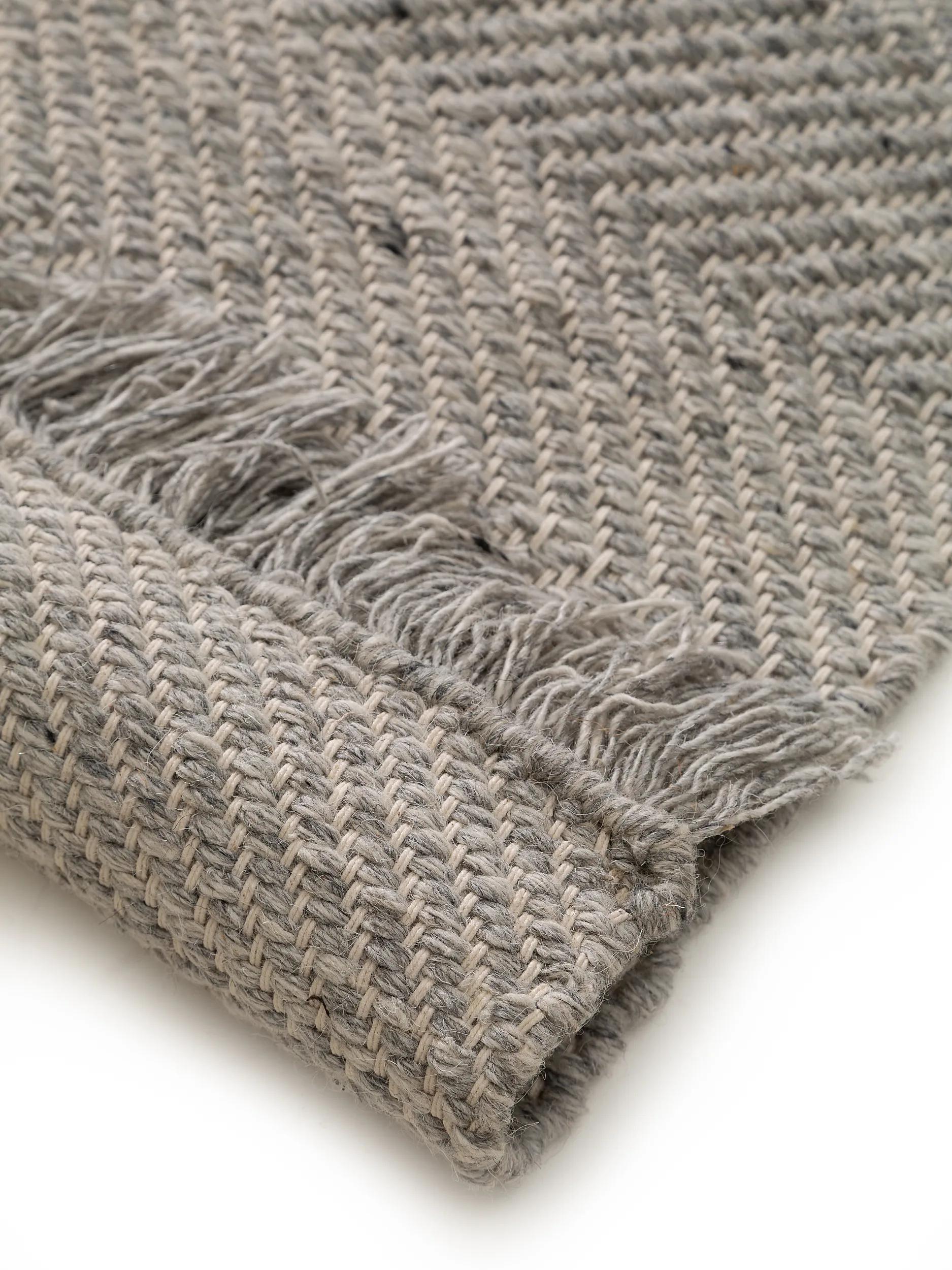 Wool Rug Lars Light Grey