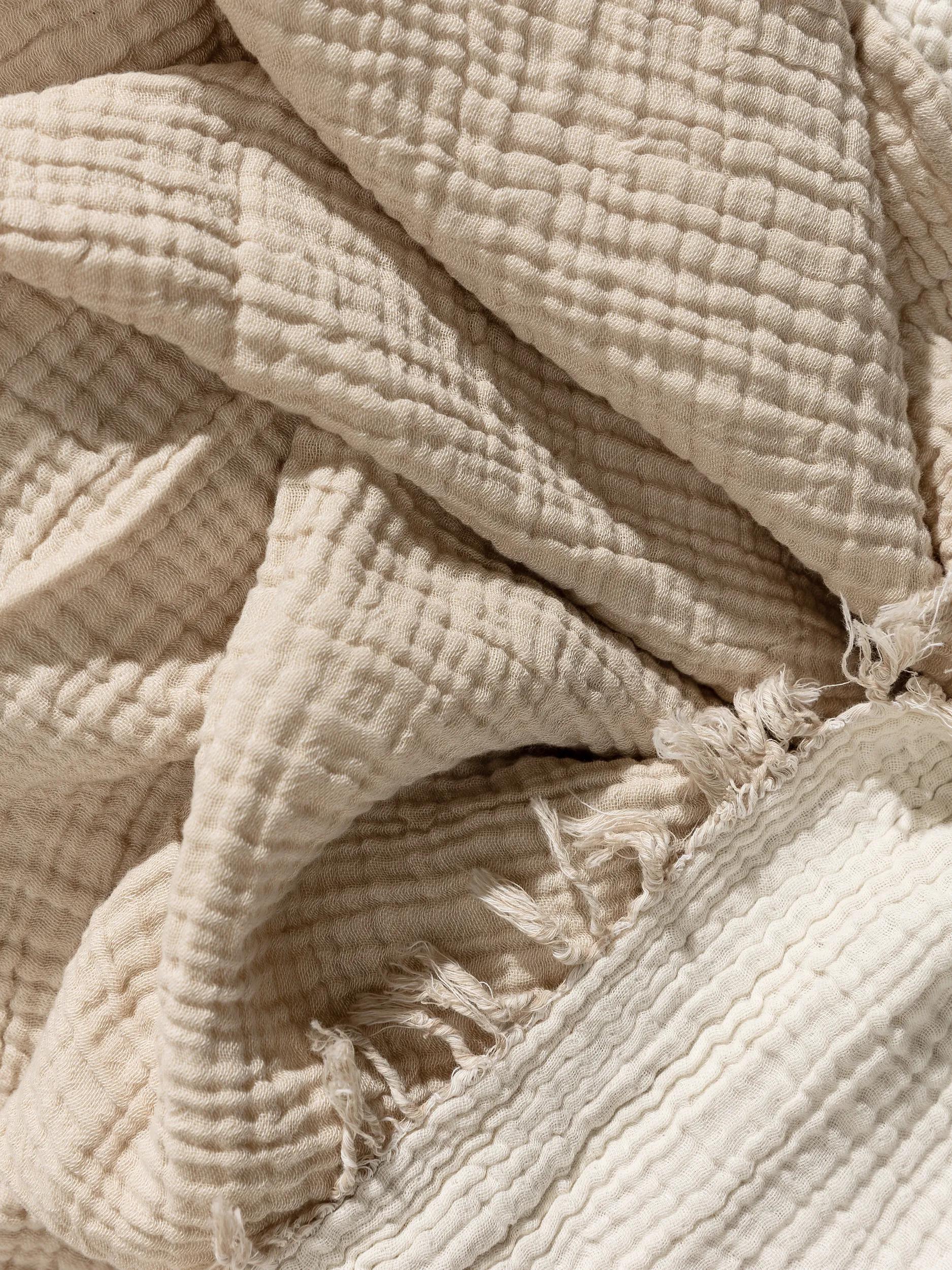 Baumwolldecke Lilo Creme/Beige