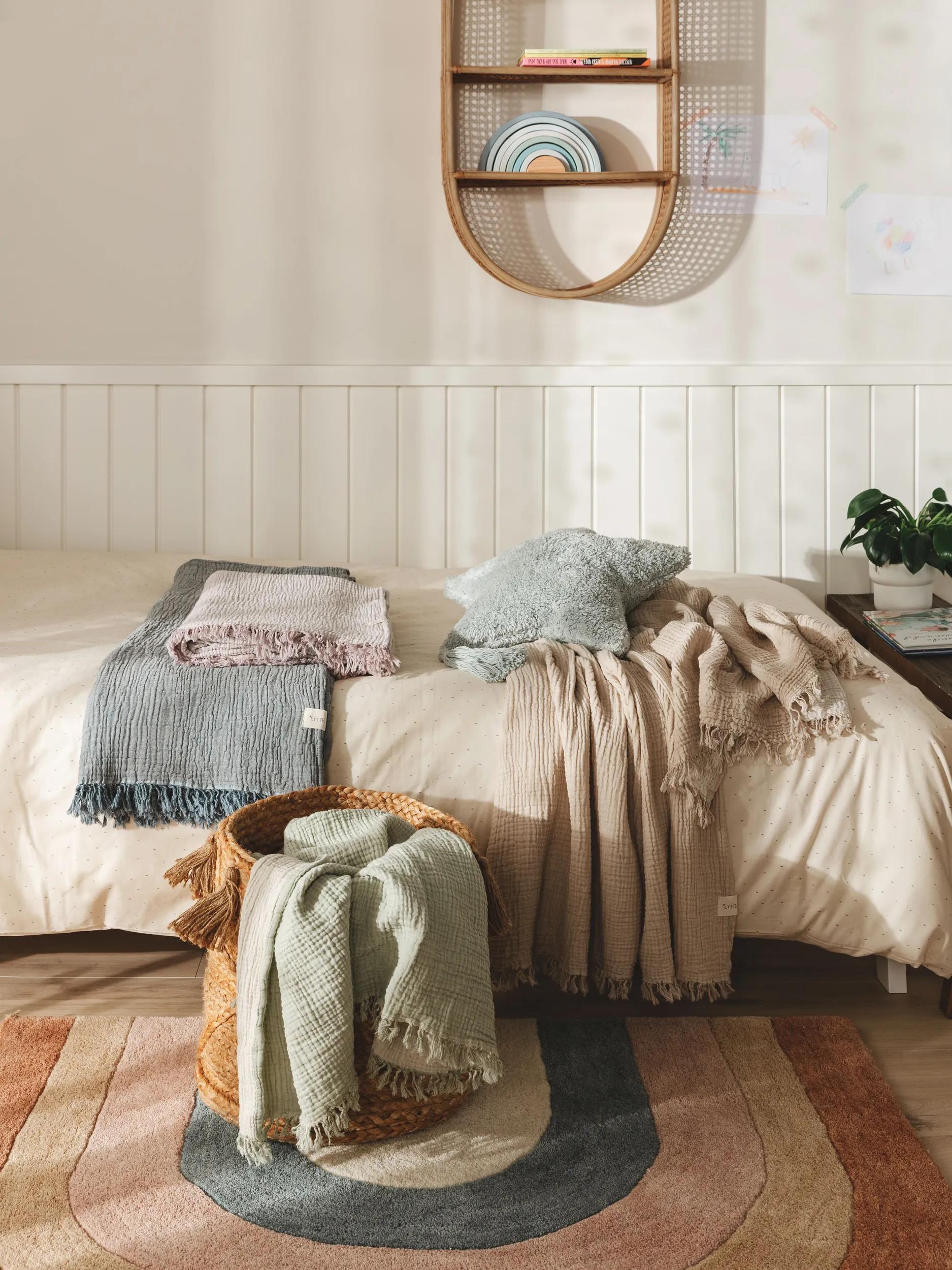 Baumwolldecke Lilo Creme/Beige