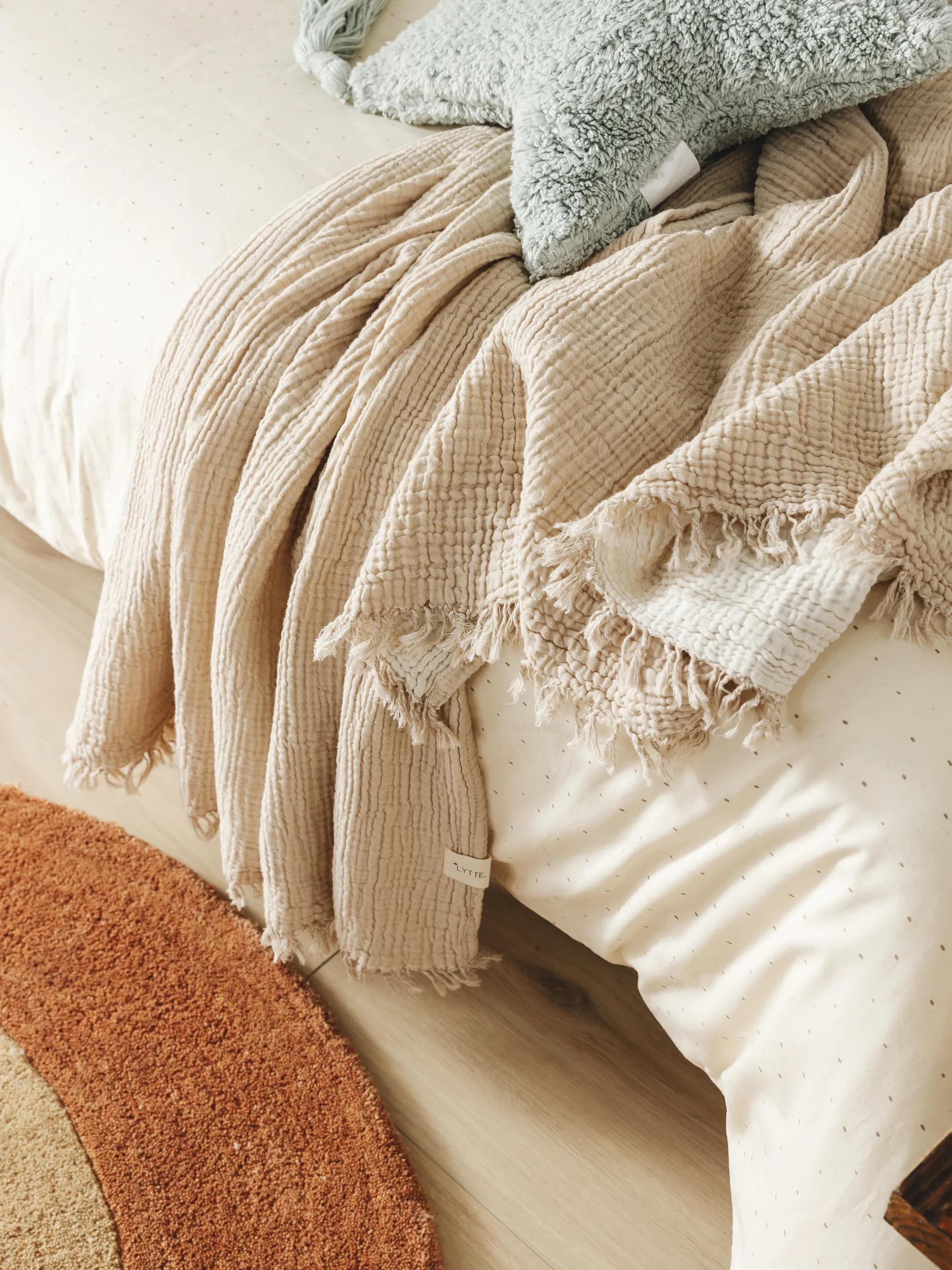 Baumwolldecke Lilo Creme/Beige