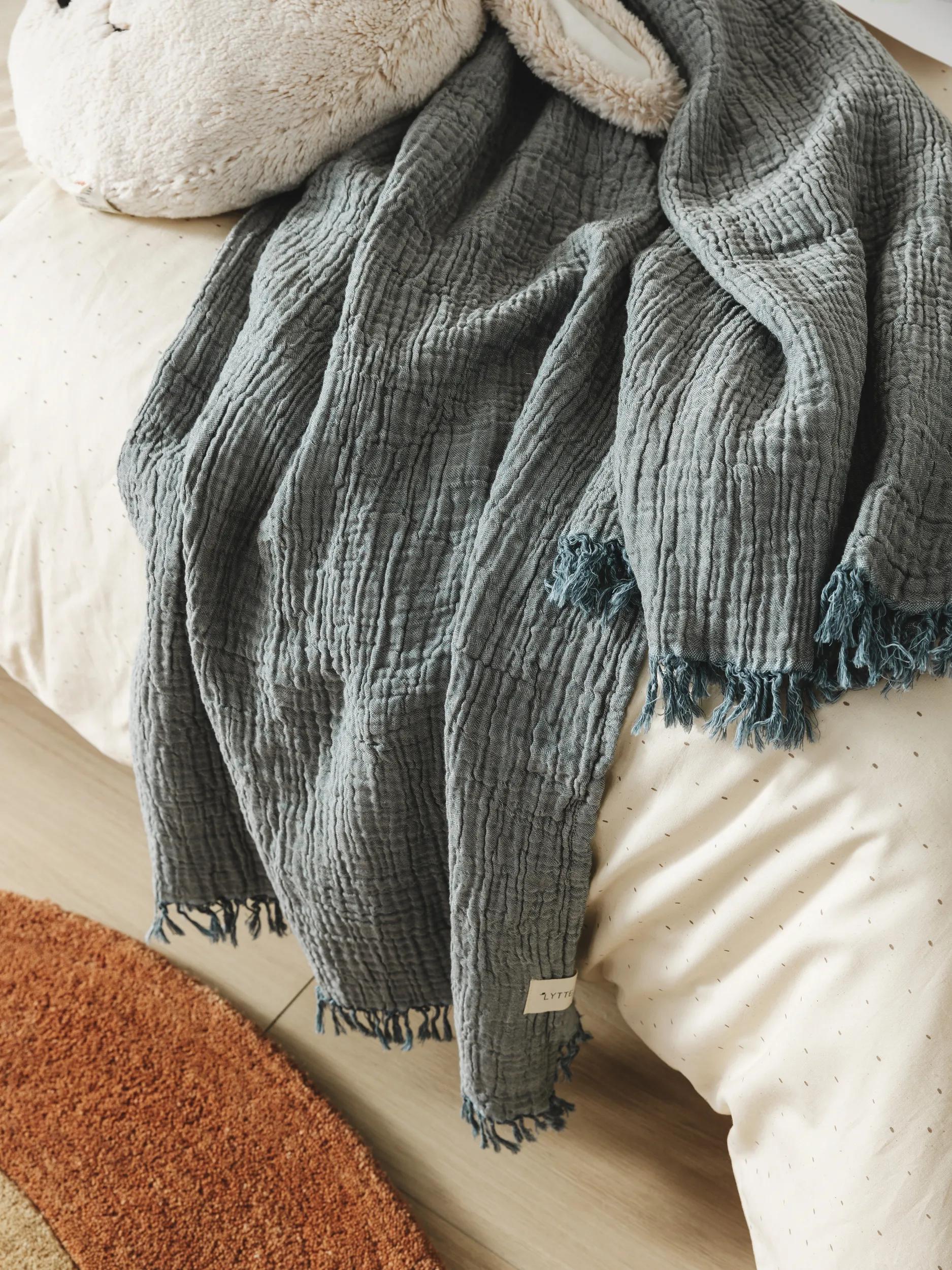 Baumwolldecke Lilo Blau