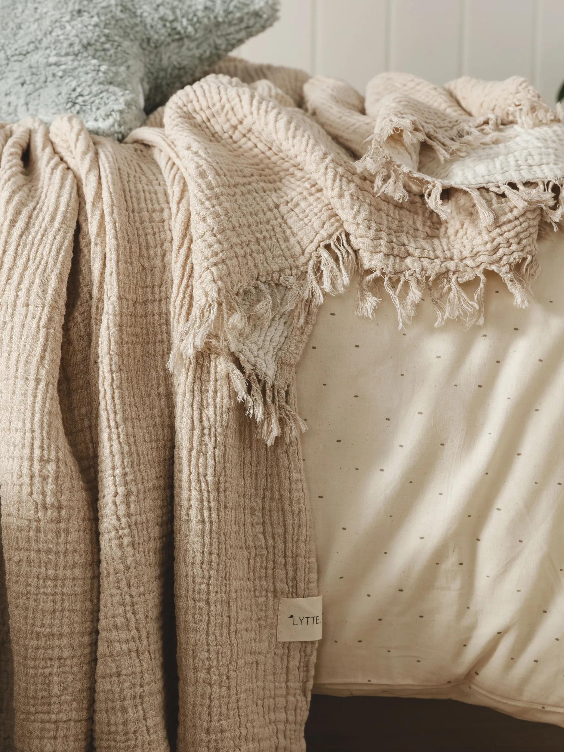 Baumwolldecke Lilo Creme/Beige