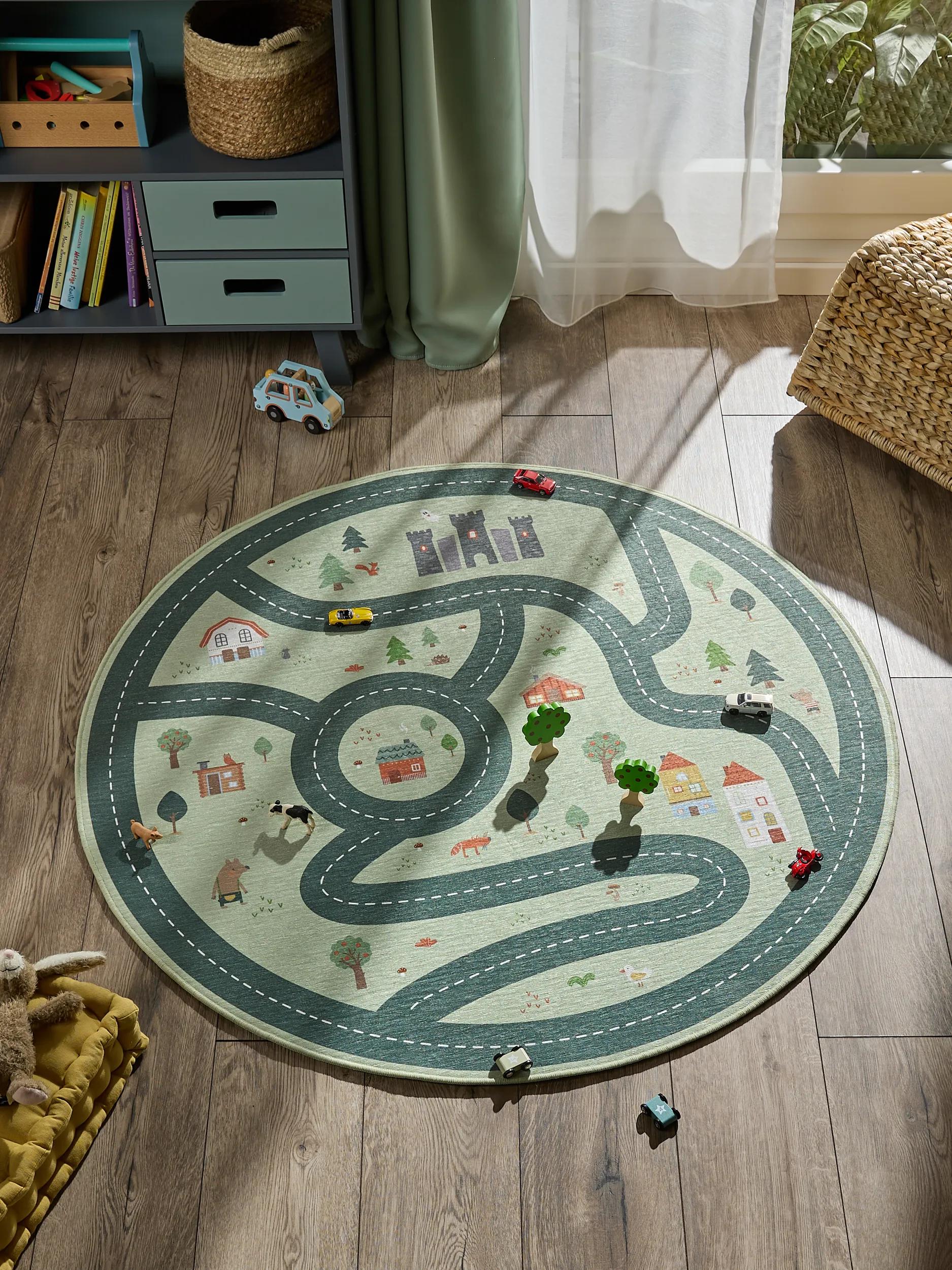 Kids rug Linus Green