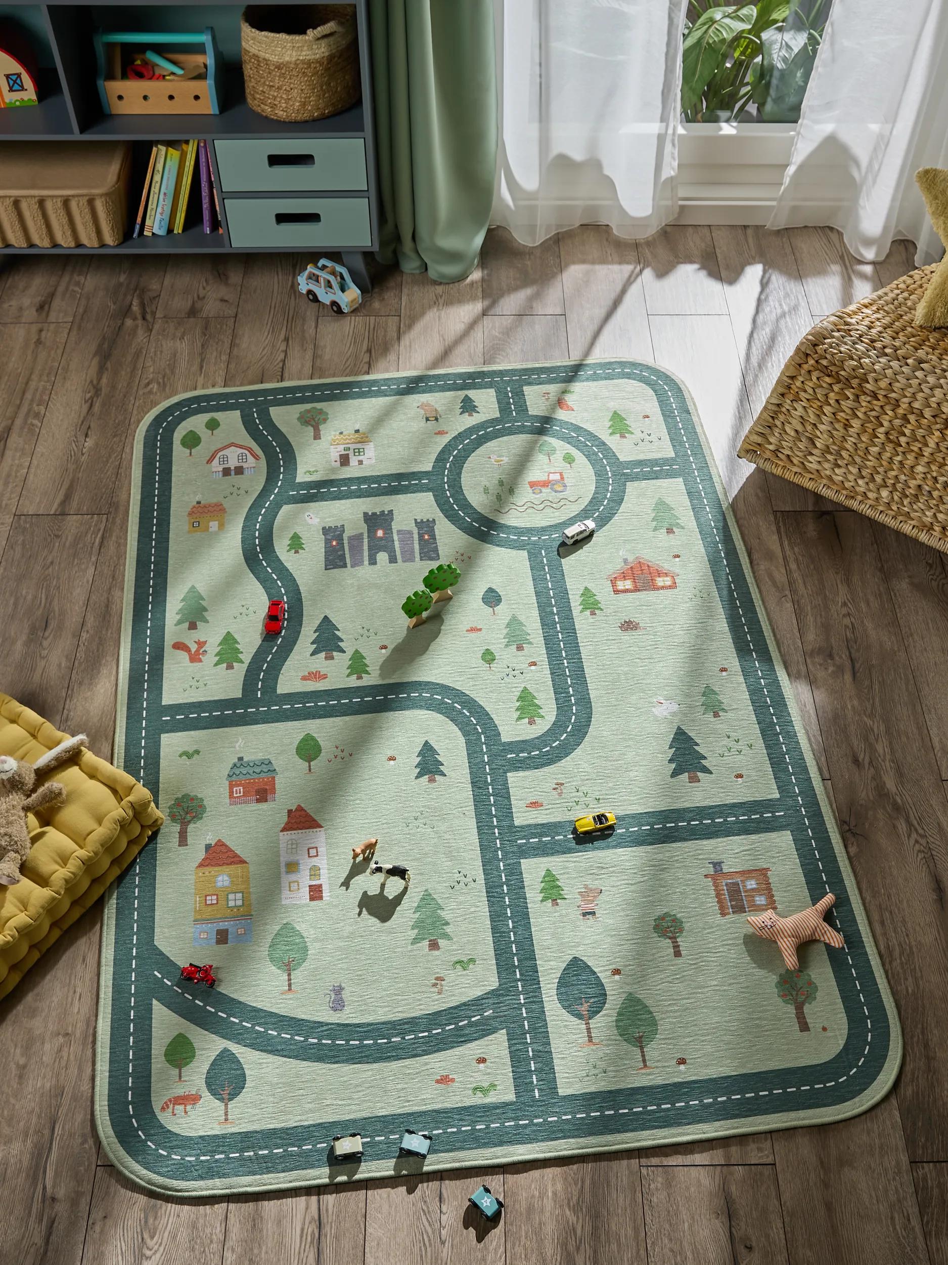 Kids rug Linus Green