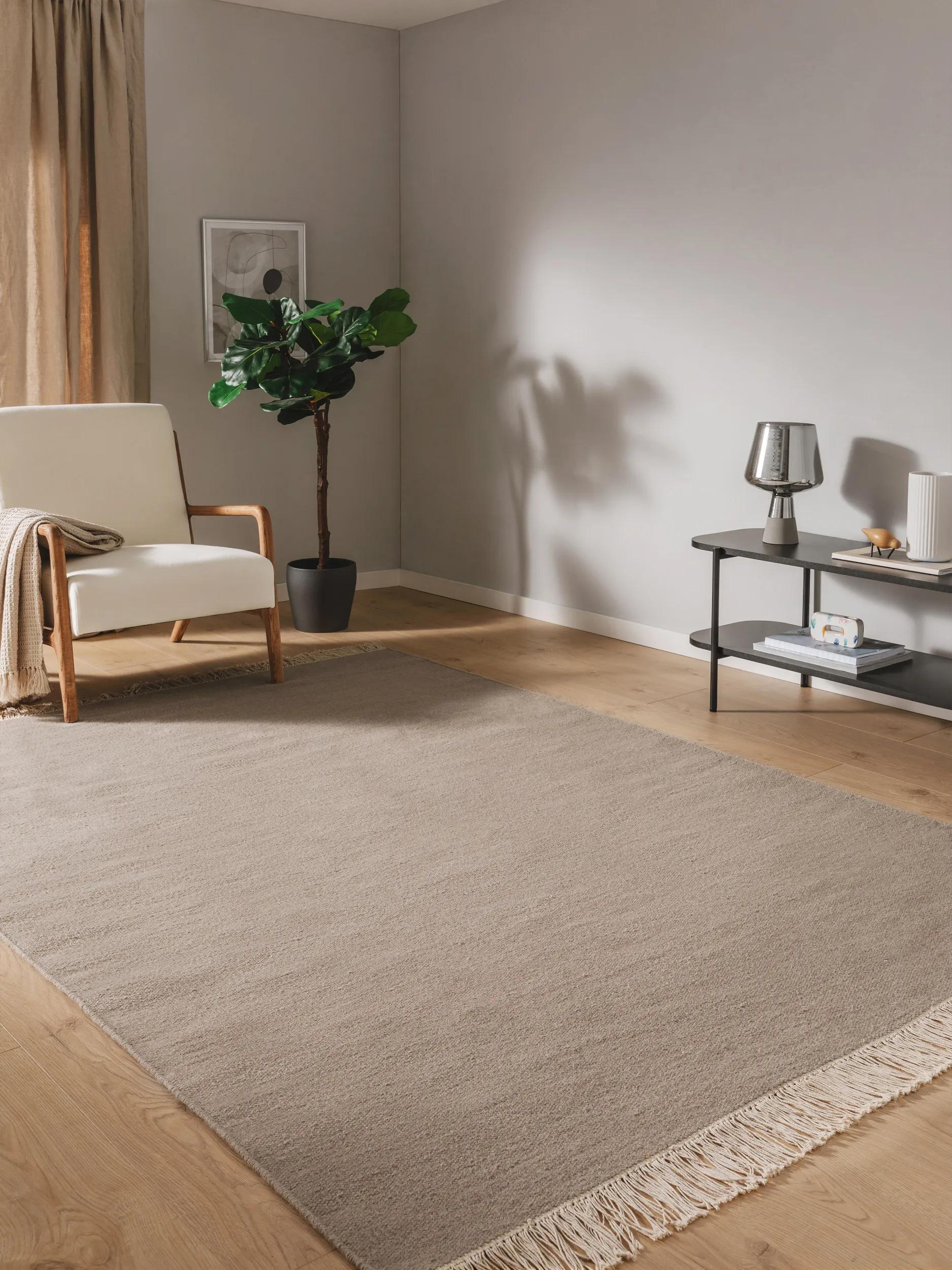 Wool Rug Liv Light Grey