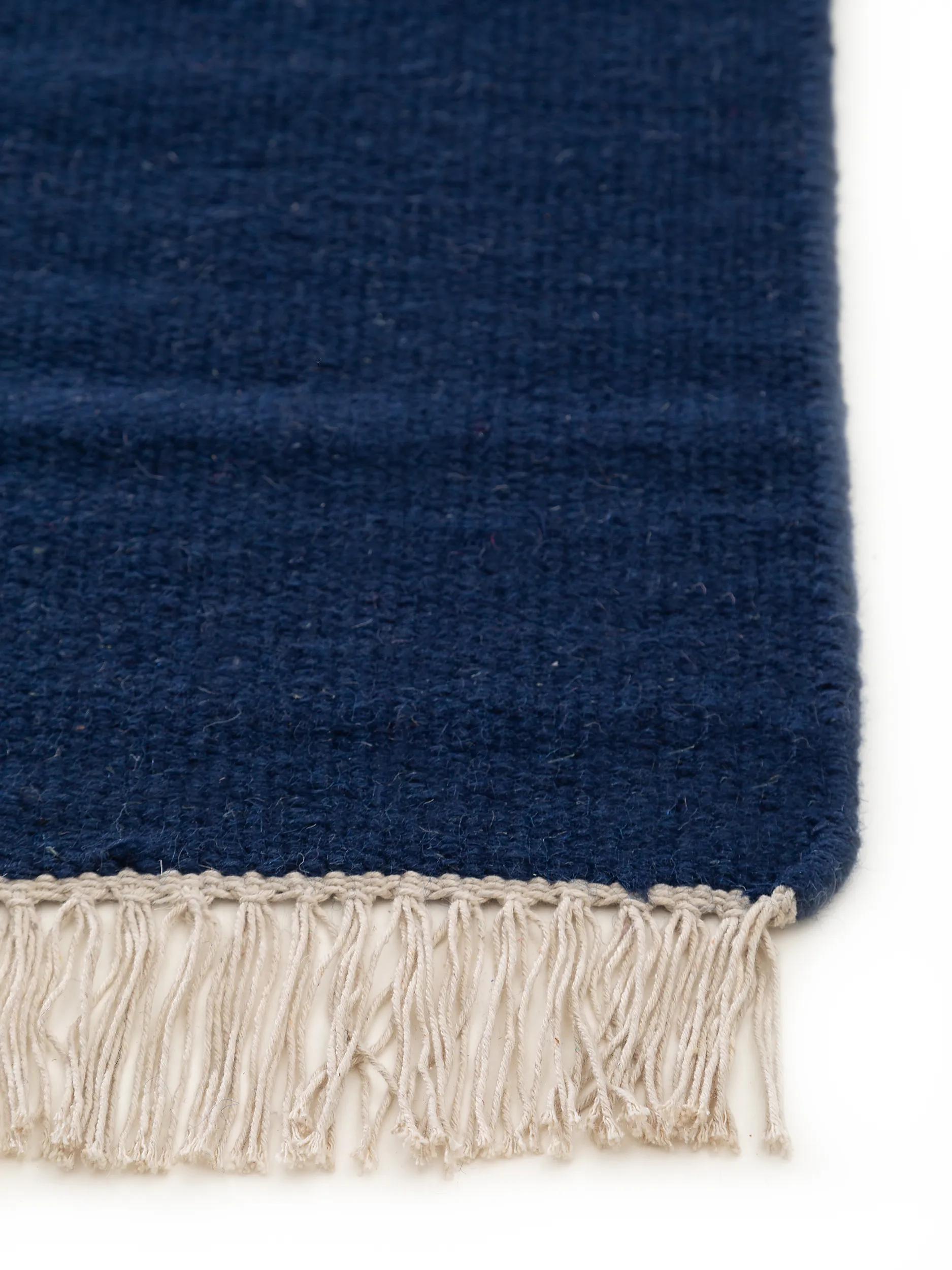 Wool Rug Liv Dark Blue