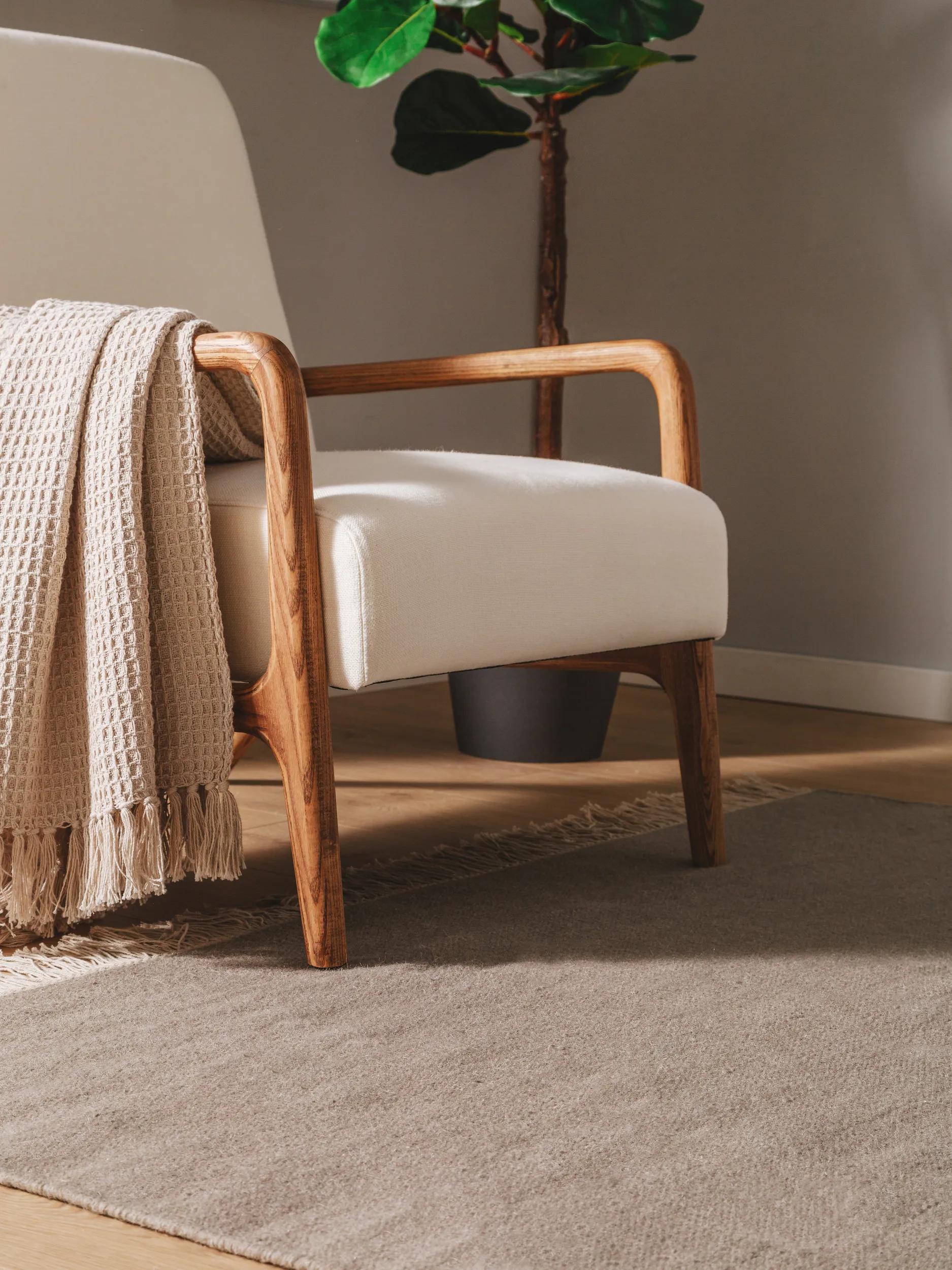 Wool Rug Liv Light Grey