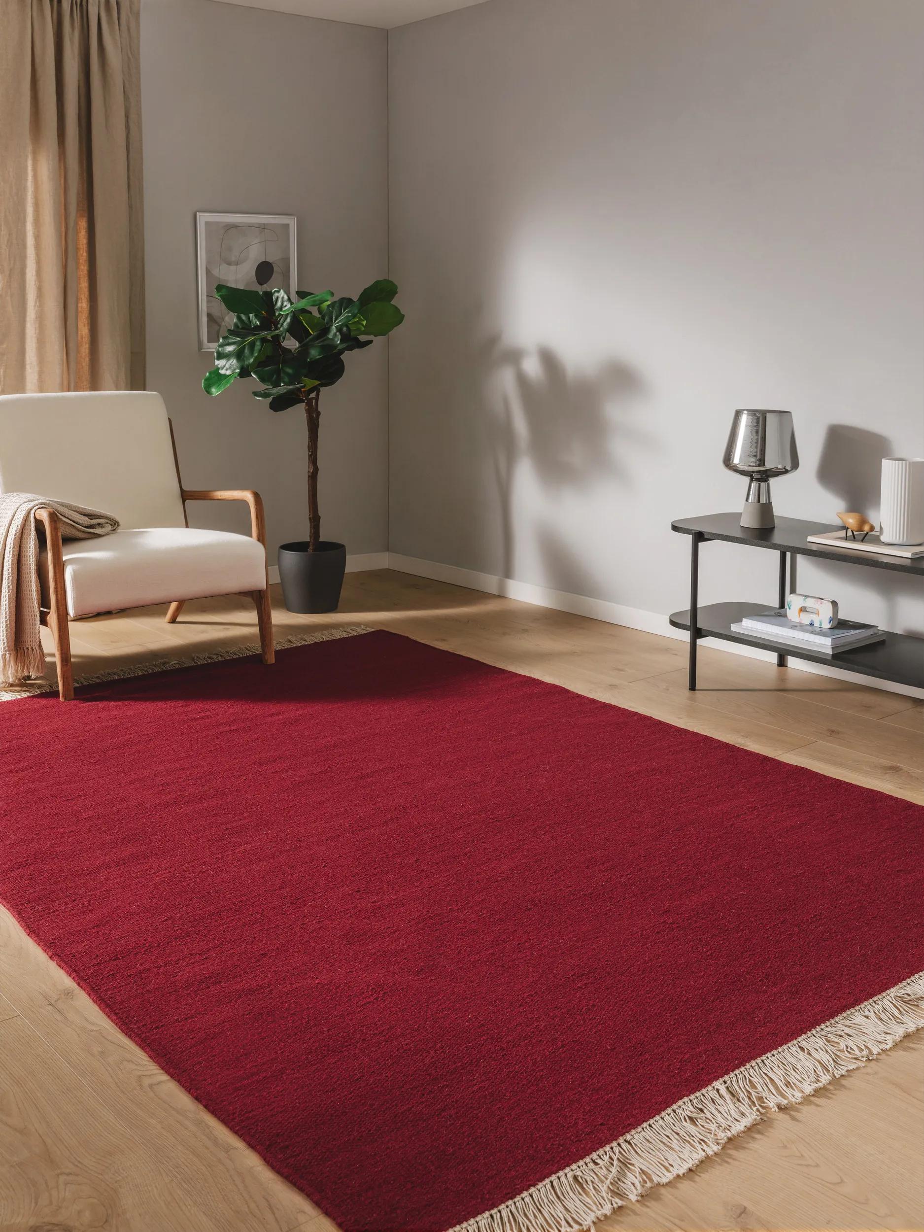 Wool Rug Liv Dark Red