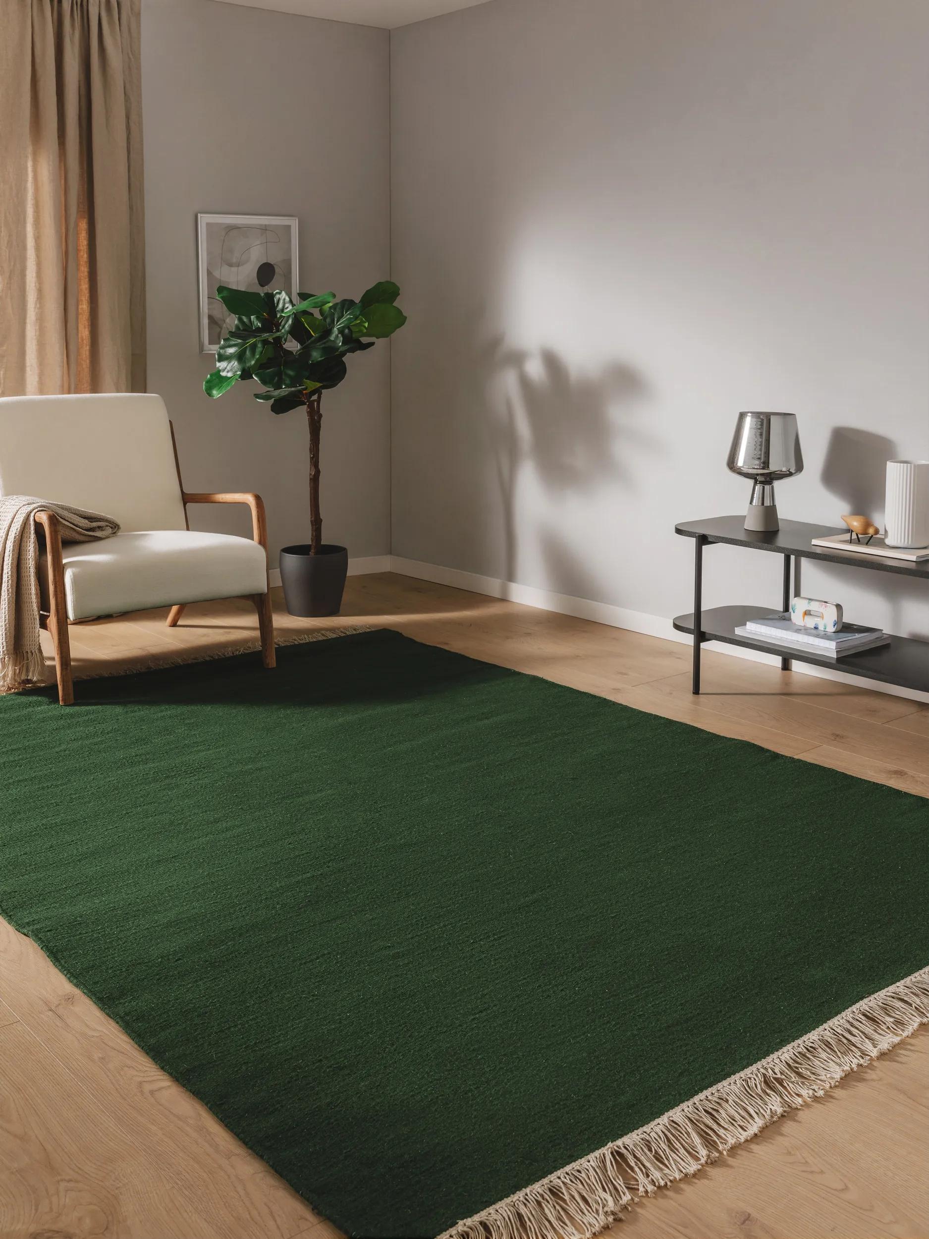 Wool Rug Liv Dark Green