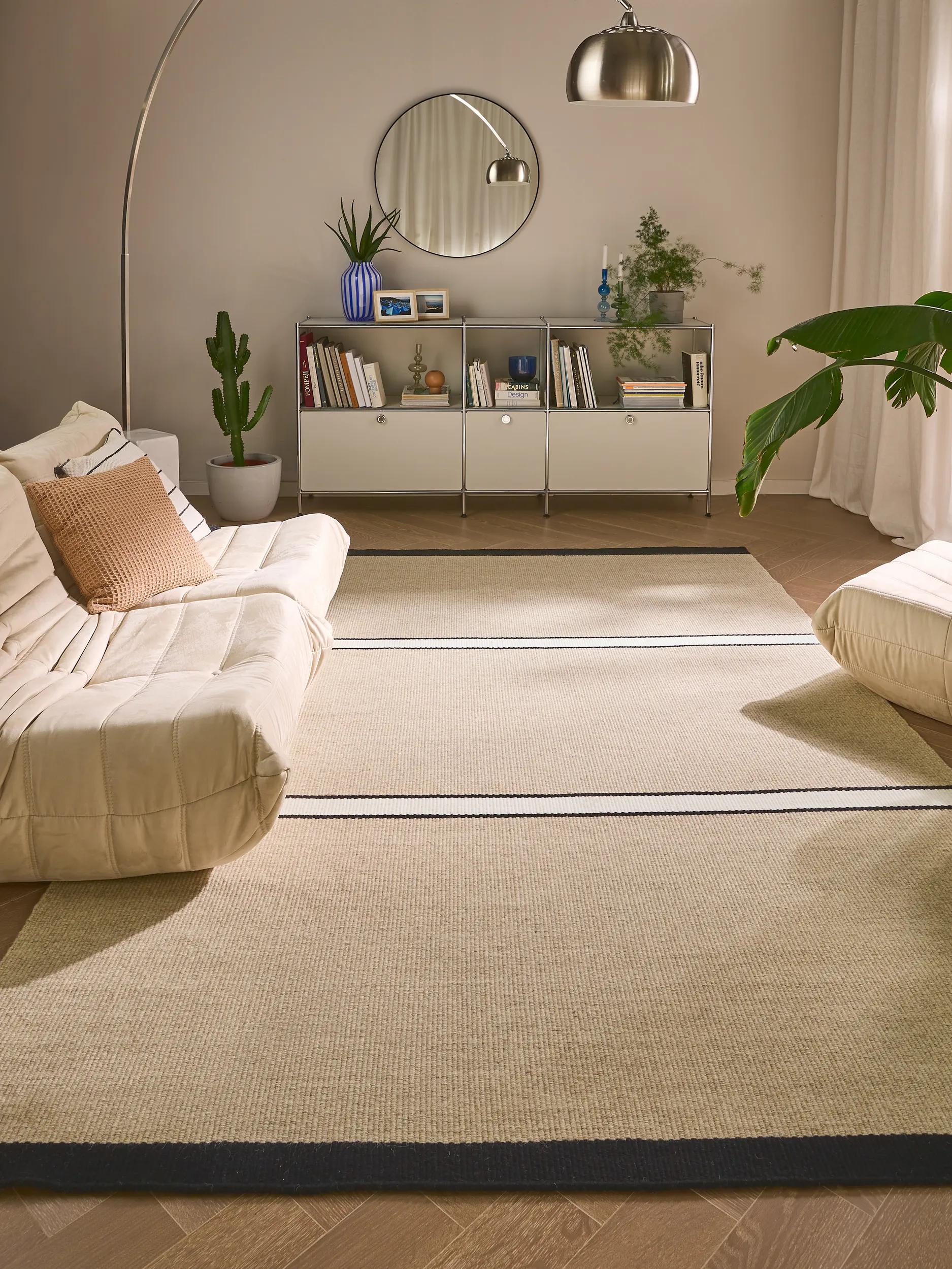 Wool Rug Livio Beige/Black