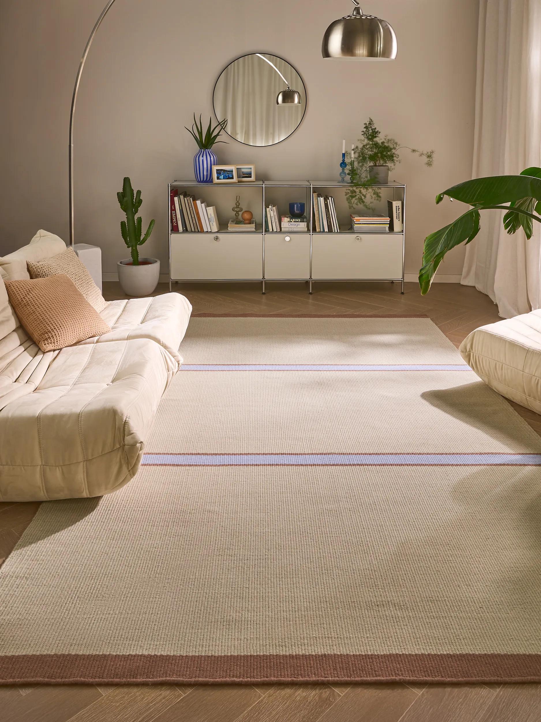 Wool Rug Livio Beige/Blue