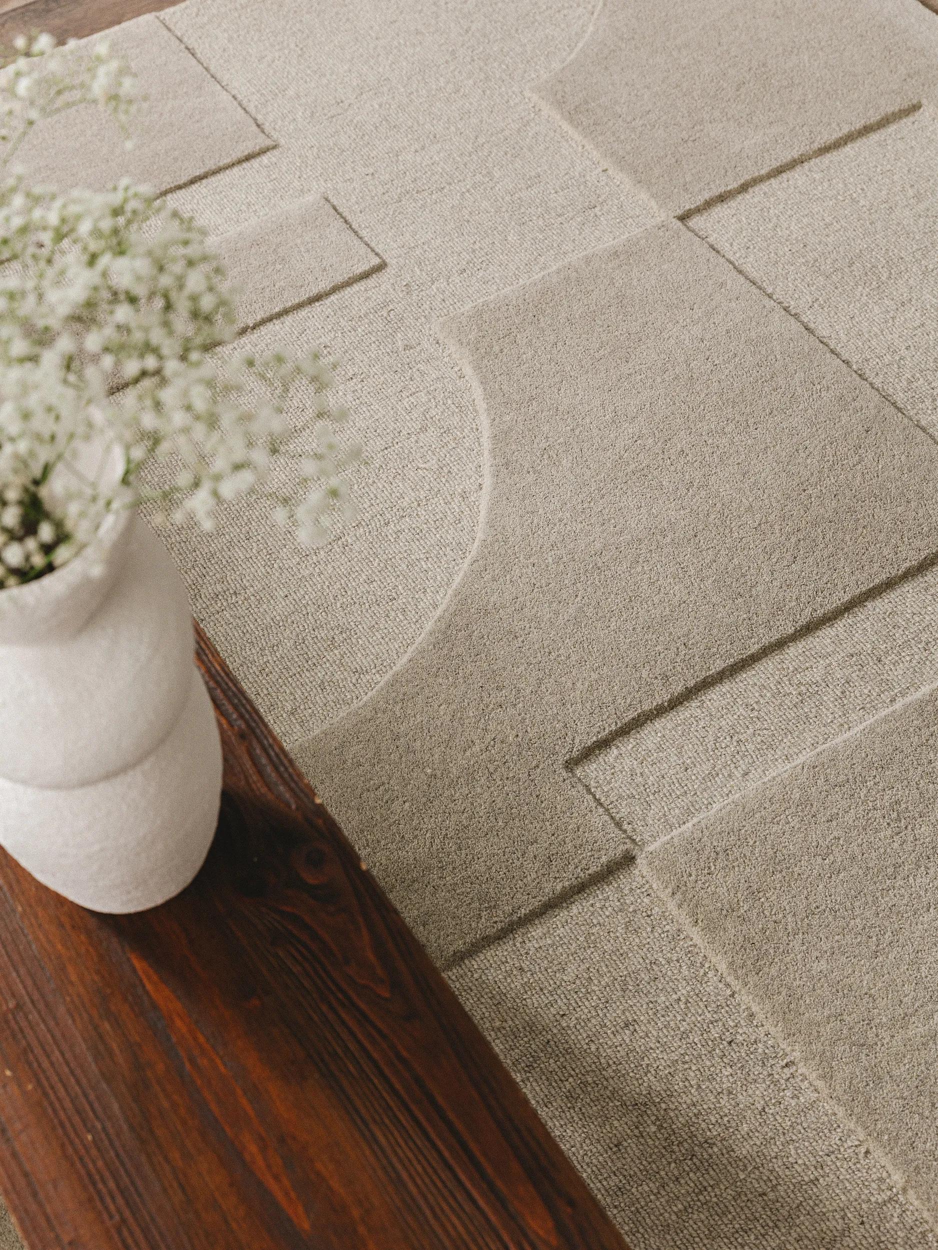 Wool Rug Logan Light Grey